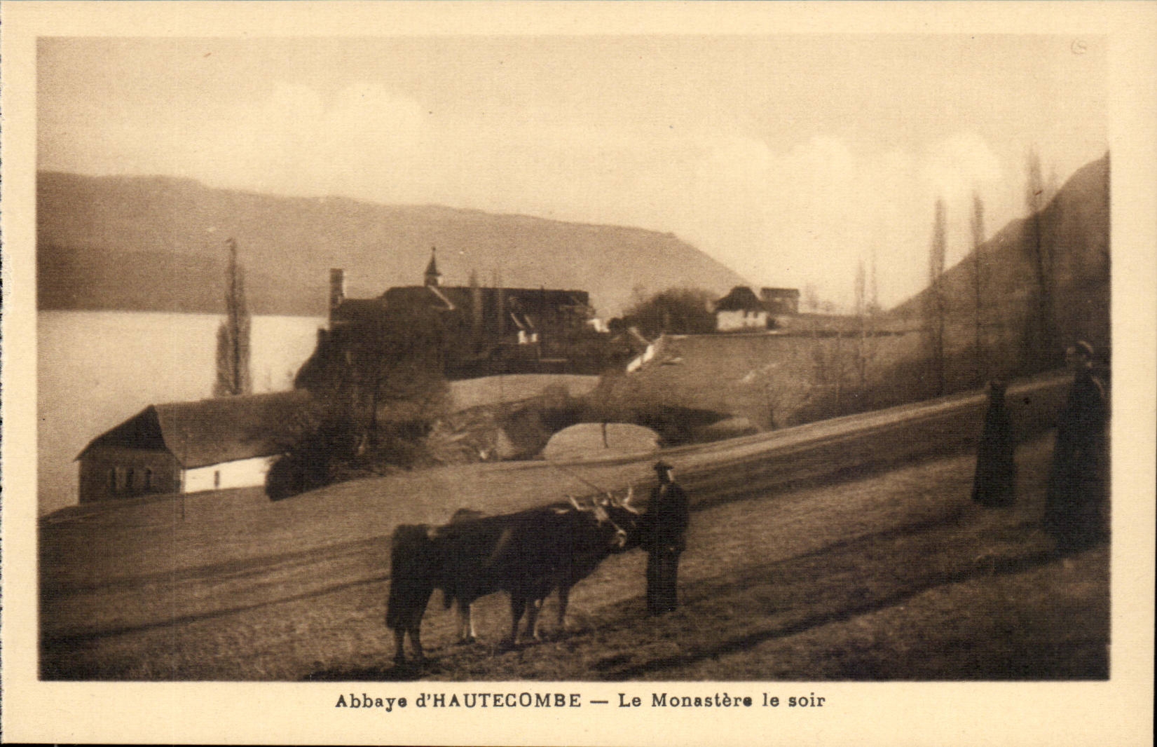 Aix les Bains - Abbey of Hautecombe - Monaster the evening - bull - bulldozer - CPA