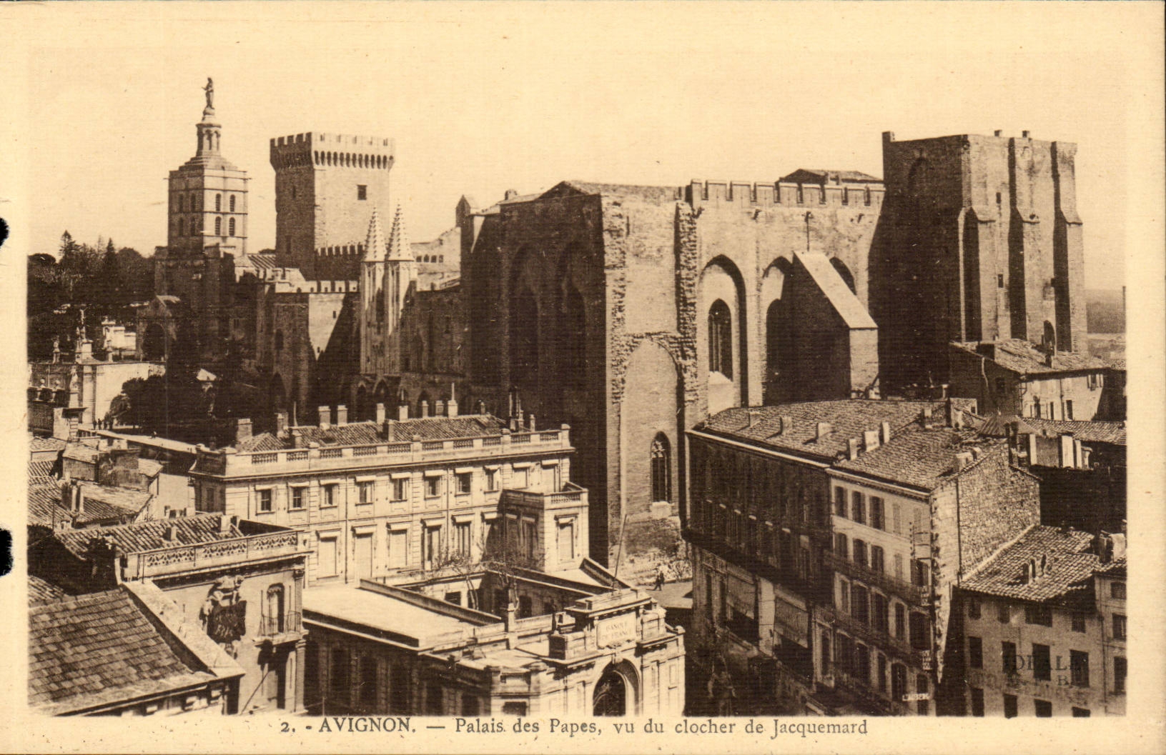 Avignon-Gaumen der Papste gesehen vom Glocke-Aufsatz - CPA