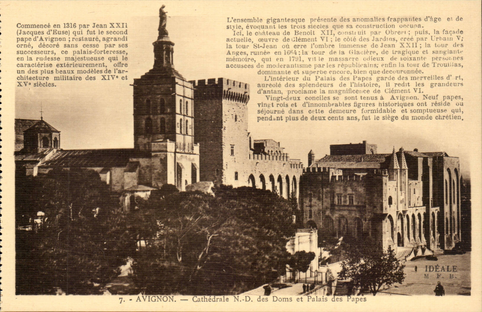 Kathedrale Avignon-Notre Dame von Doms und von Palais der Papste - CPA