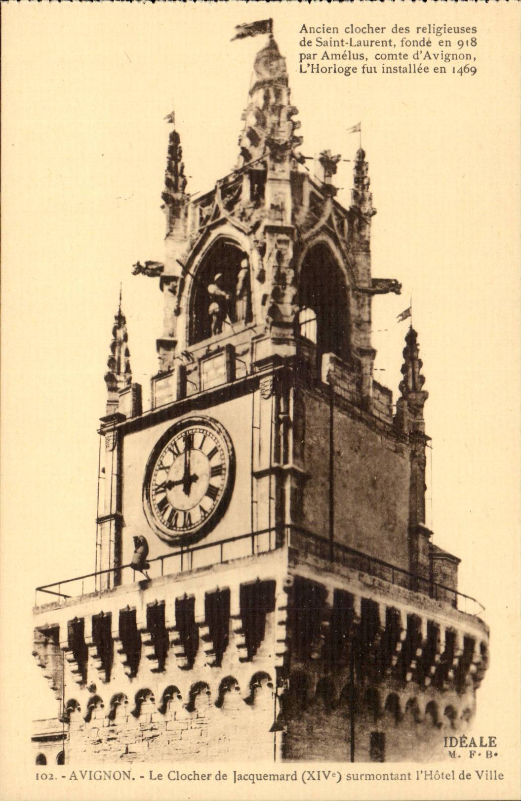 Avignon der Glocke-Aufsatz Jacquemard und des Rathauses - CPA