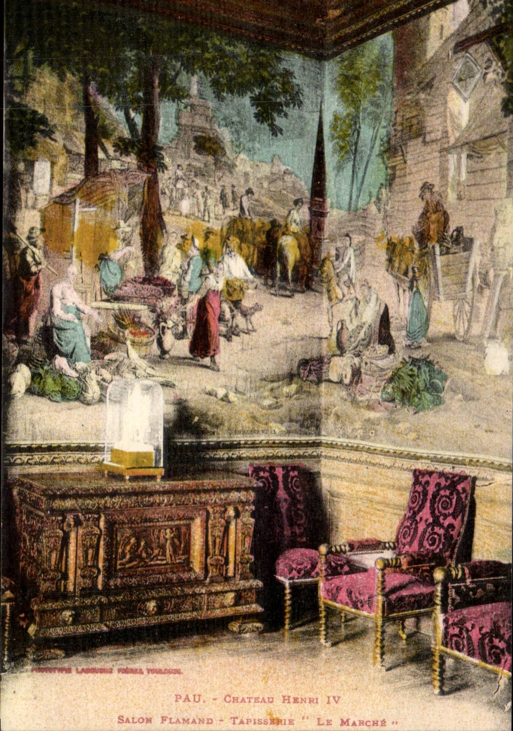 Pau - Castle Henri IV - Flemish Living room - Tapestry Market CPA
