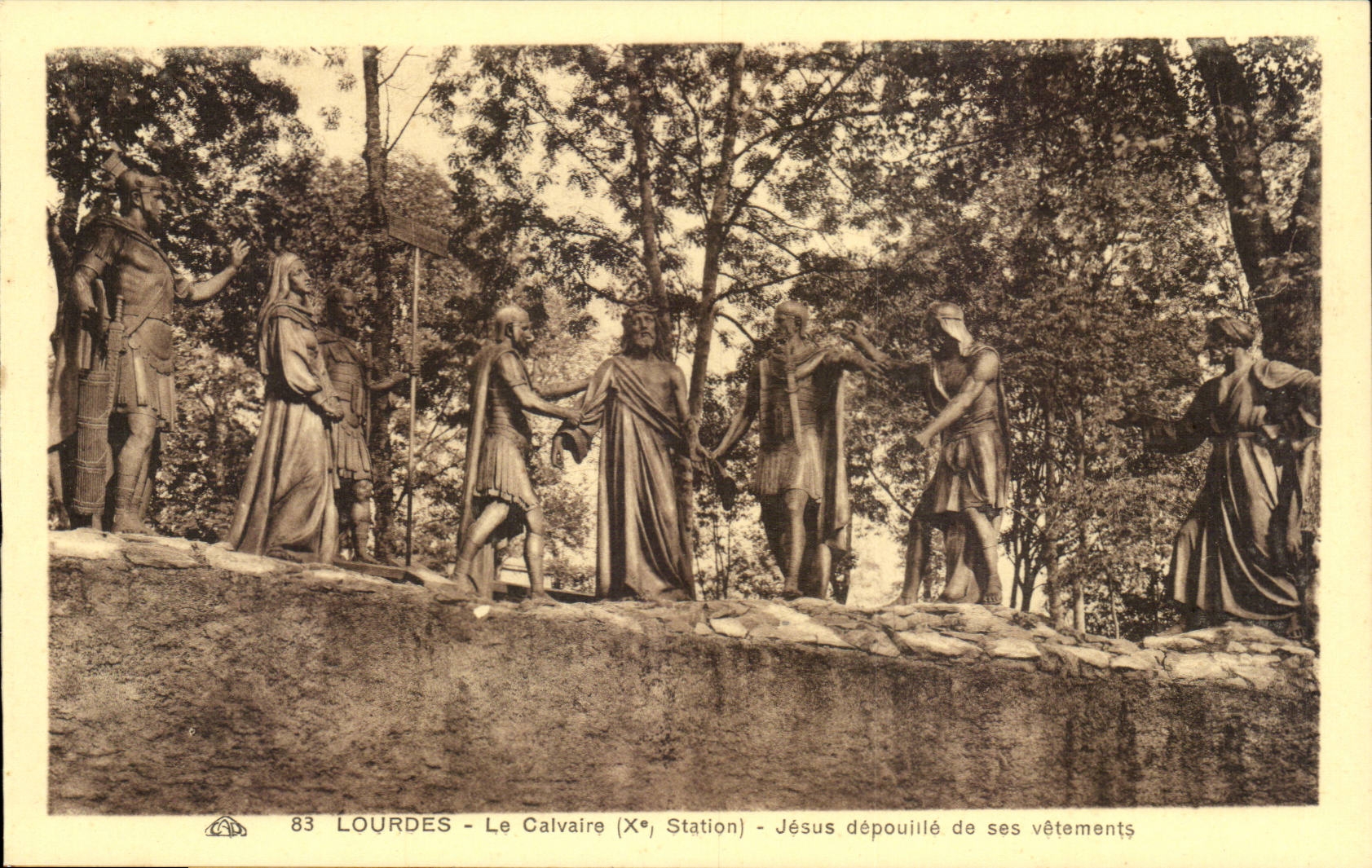 Lourdes - the Martyrdom - X Station - Jesus strips his Clothing - CPA