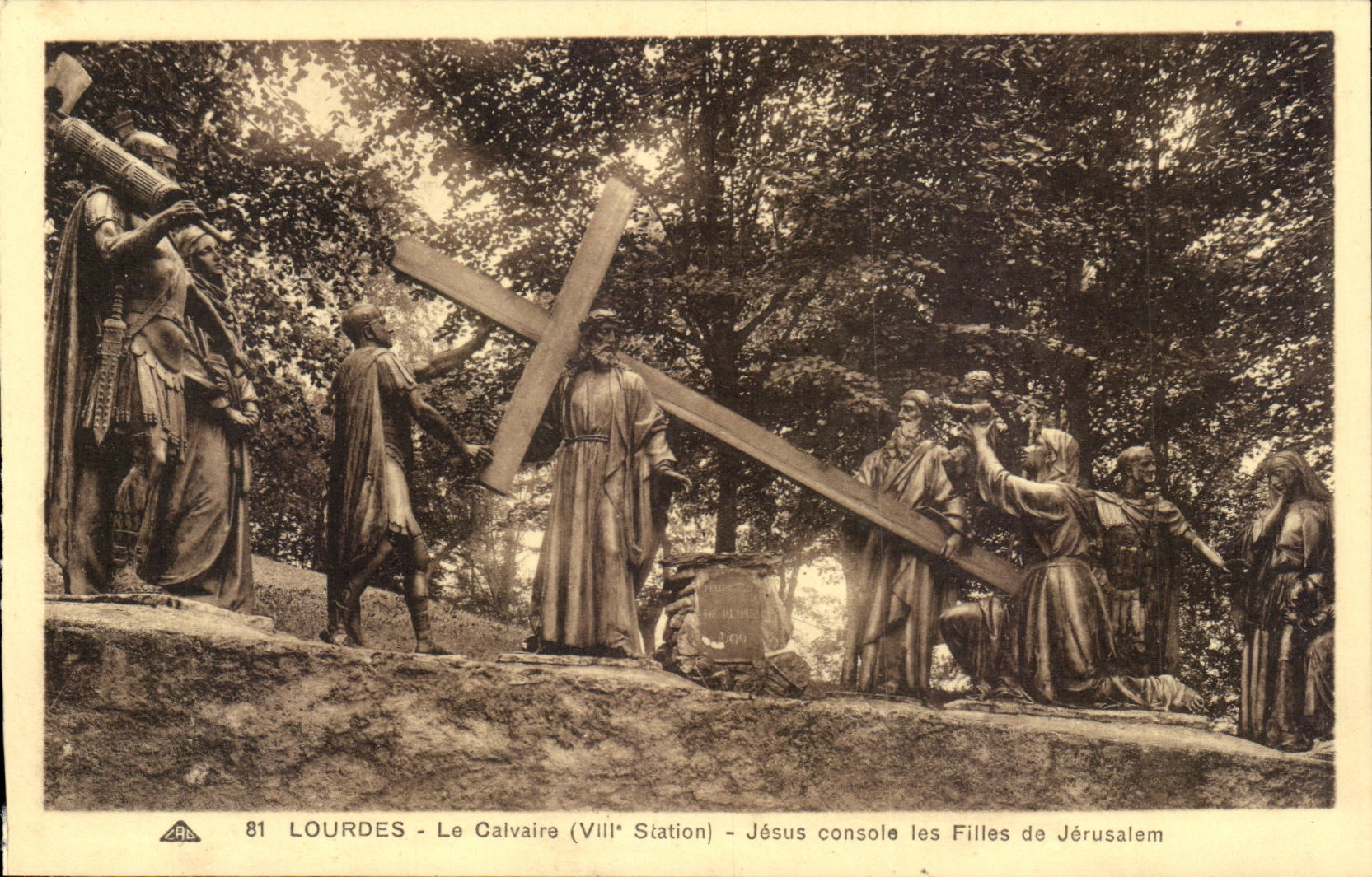 Lourdes - the Martyrdom - VIII Station - Jesus comforts the girls of Jerusalem - CPA