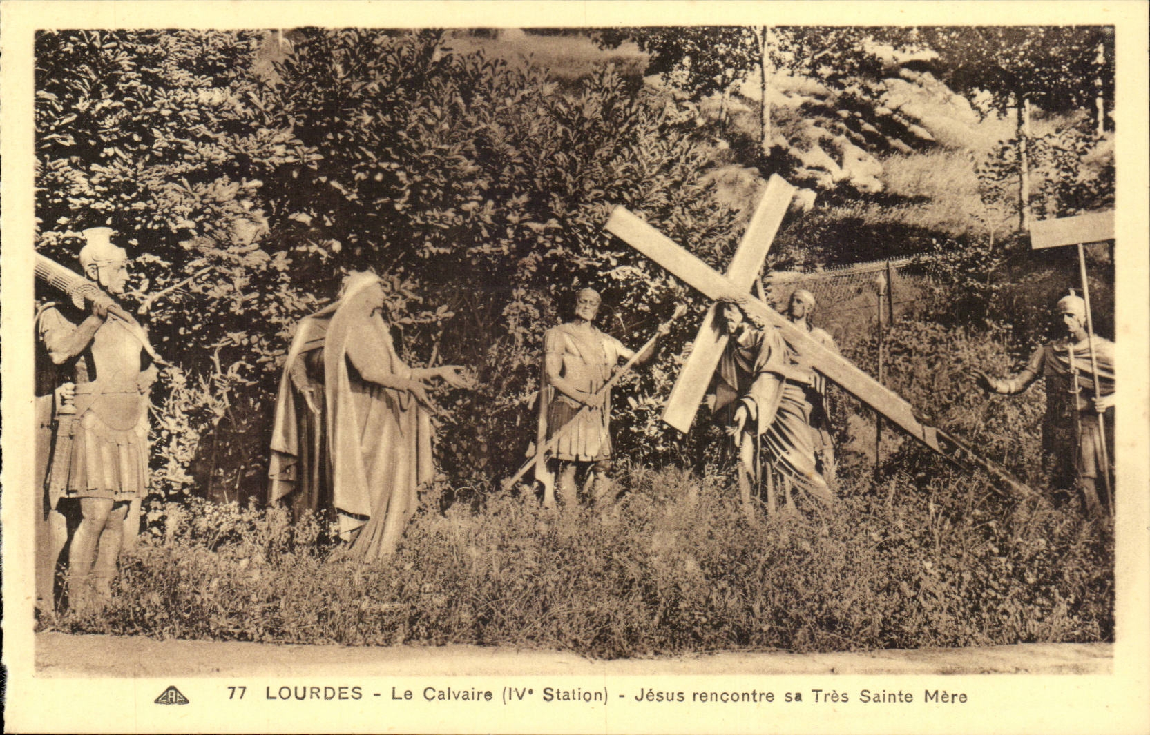 Lourdes - the Martyrdom - IV Station - Jesus meets his Mother Very Sainte - CPA