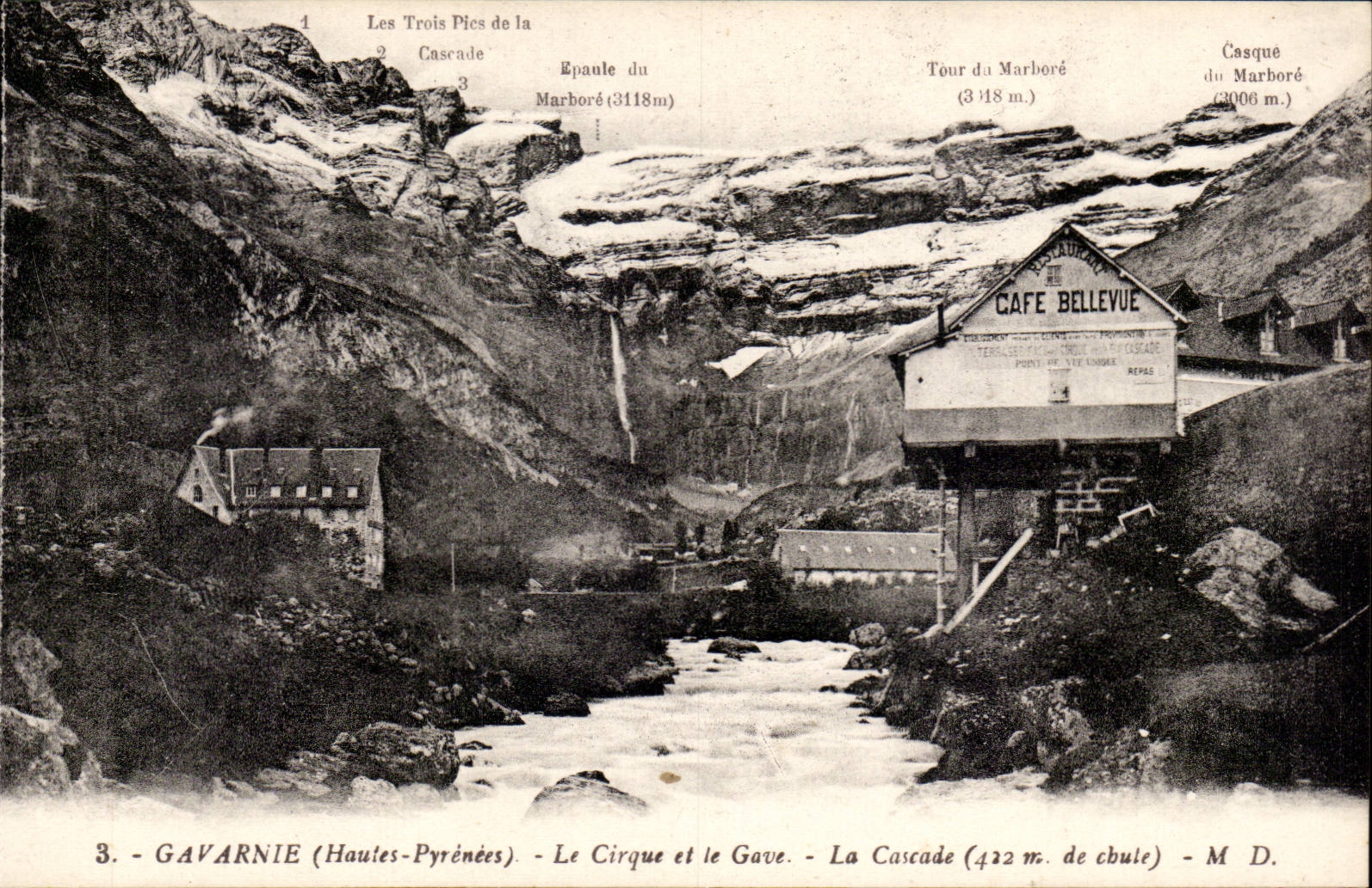 Gavarnie - the Circus and Gave - the Cascade - CPA