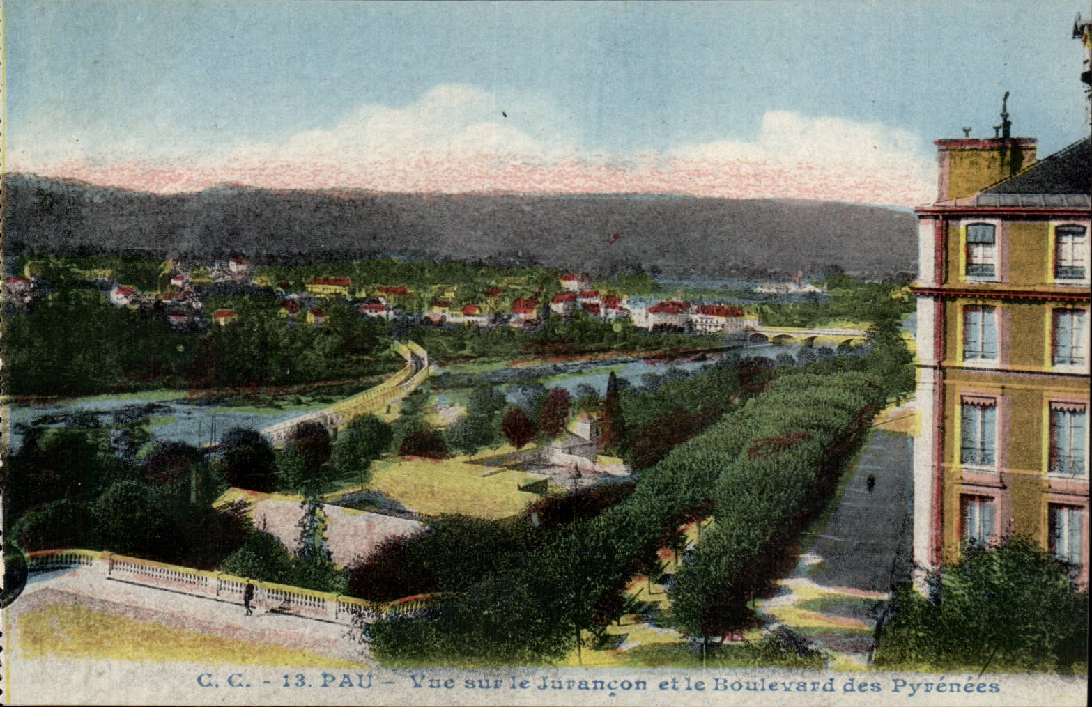 Pau - Sight on Jurancon and the Boulevard of the Pyrenees - CPA