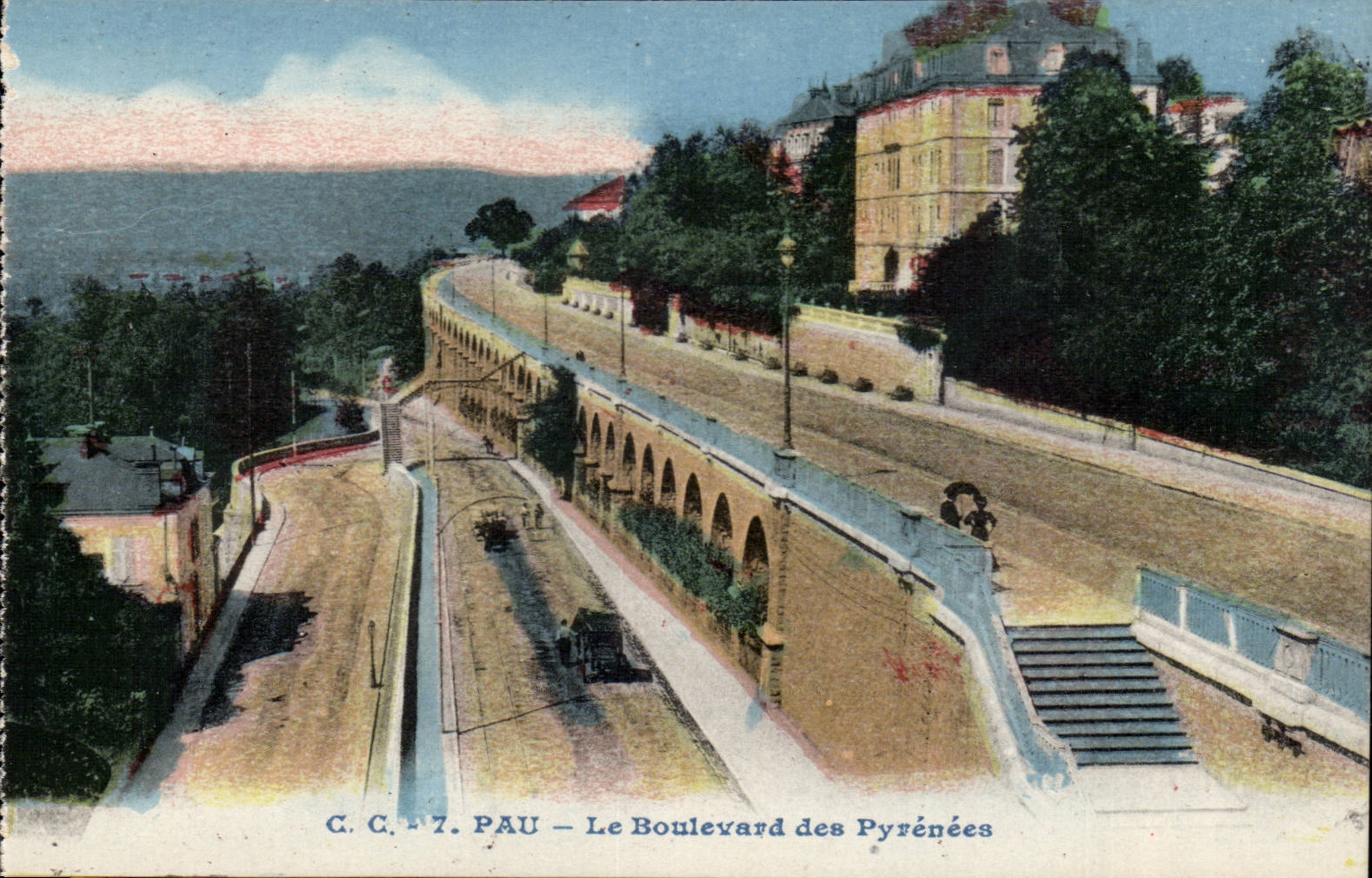 Pau - the Boulevard of the Pyrenees - CPA