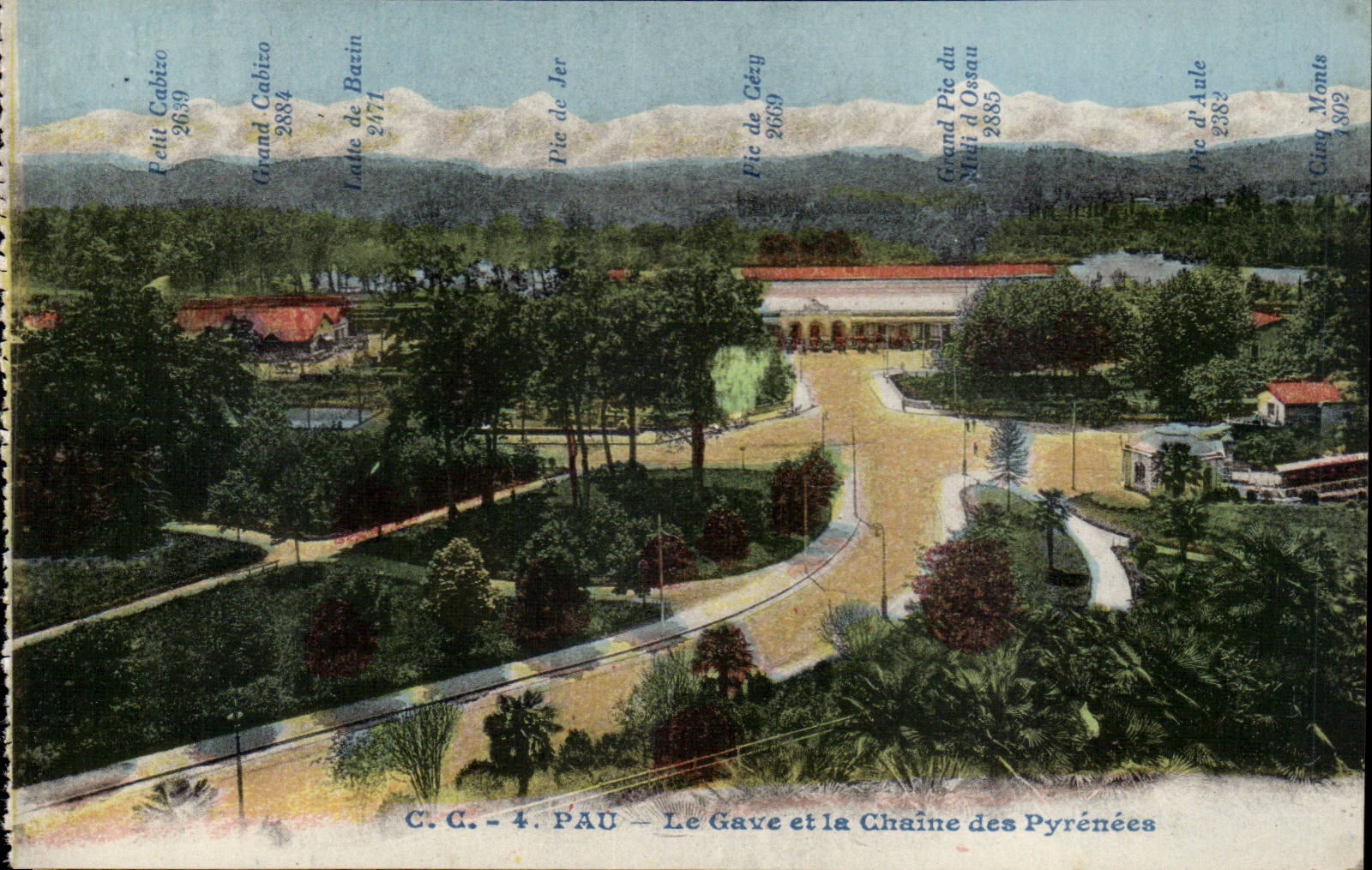 Pau - Gave and the Chain of the Pyrenees CPA