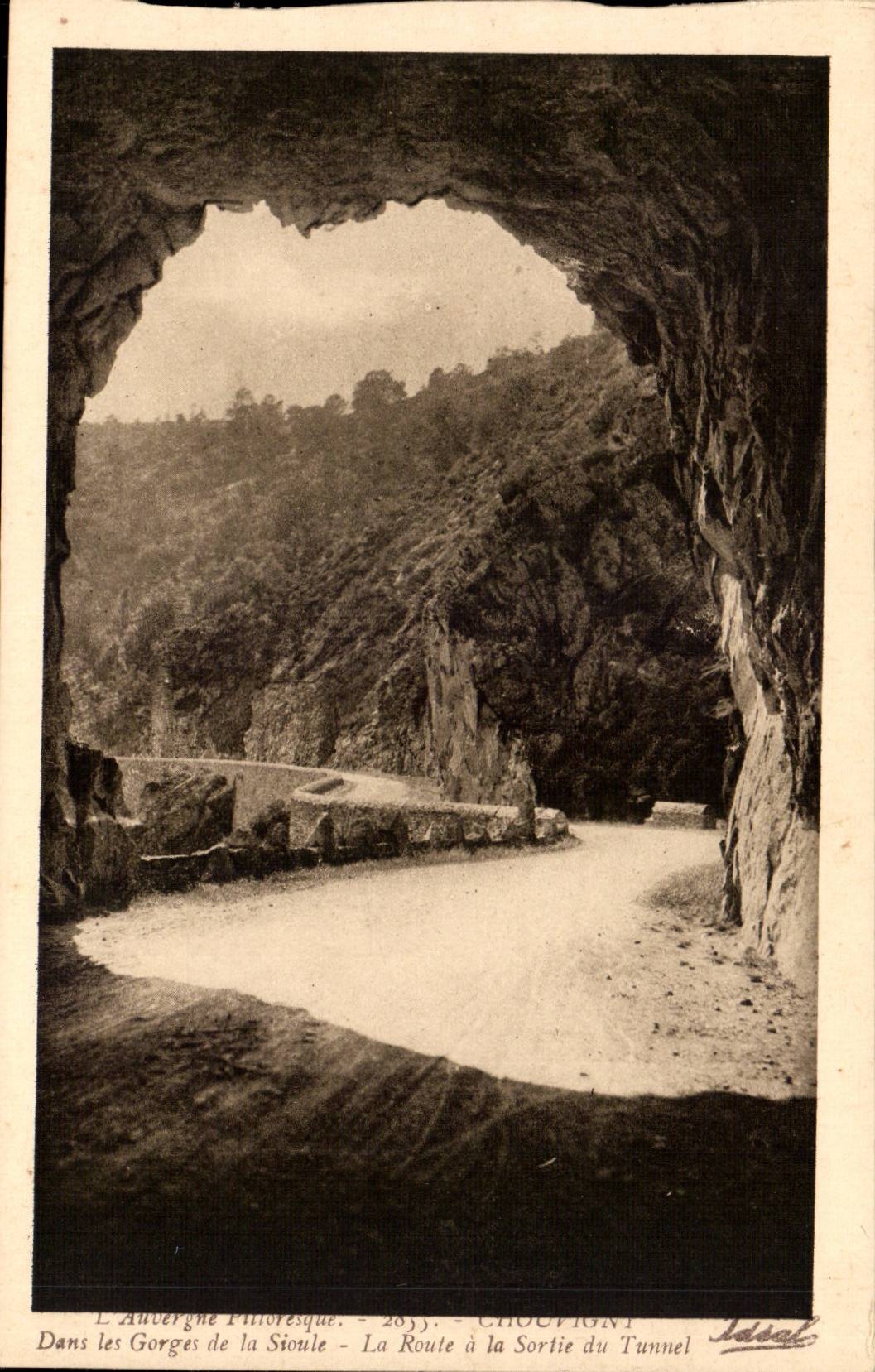 Auvergne - In the Falls of Sioule the Road at the Exit of Tunnel CPA
