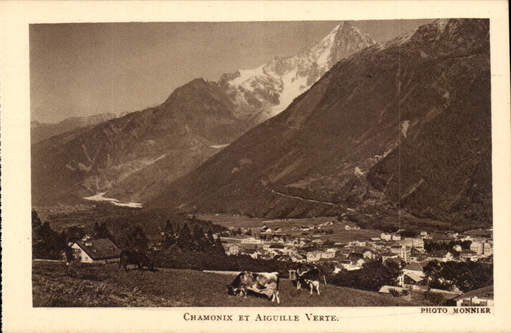 CPA Chamonix et aiguille verte