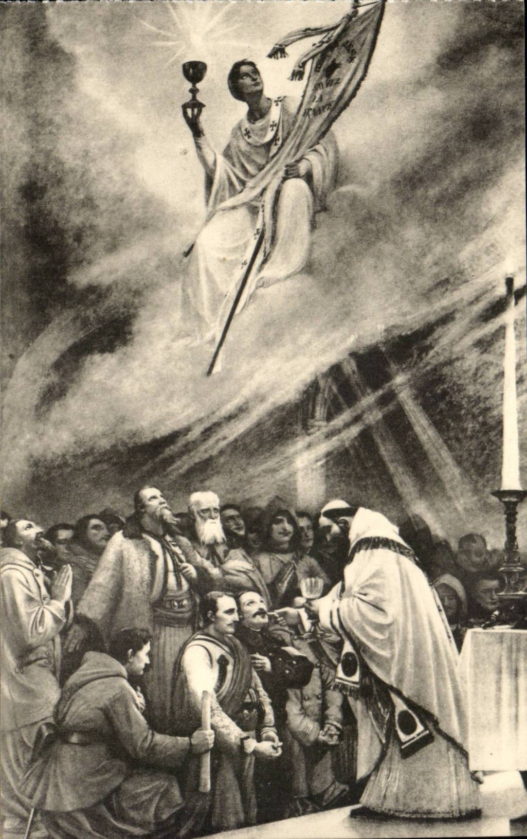 Loigny Battle CPA Side chapel dimensions Epistle Zouaves