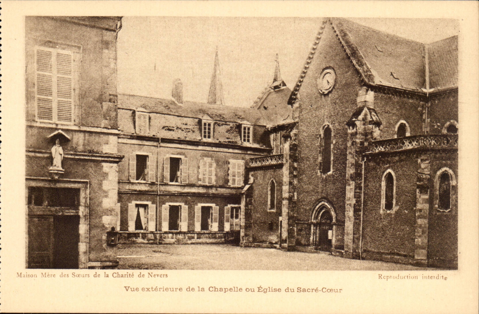 CPA Nevers Seen external of cahpelle or church of the sacring heart
