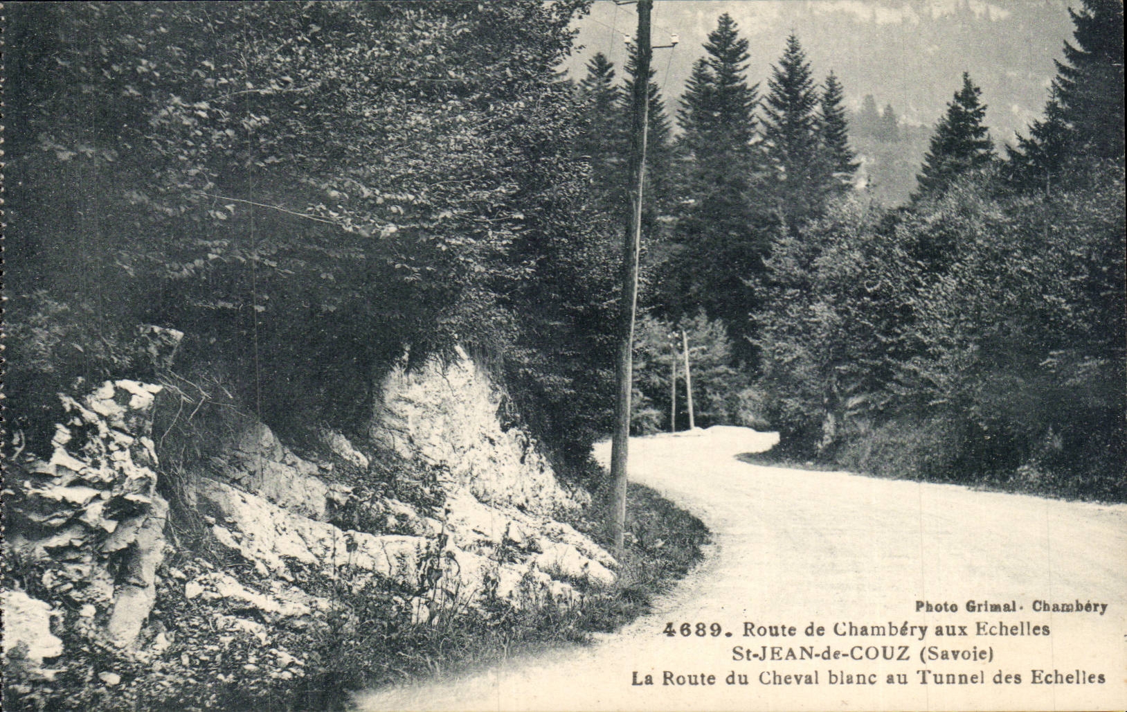 Route de Chambery aux Echelles - St Jean de Couz Road of the White Horse on the Scales - CPA