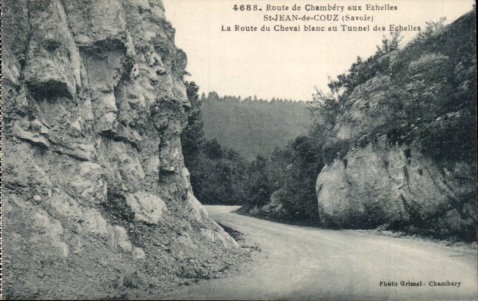 Route de Chambery aux Echelles - St Jean de Couz Road of the White Horse on the Scales - CPA