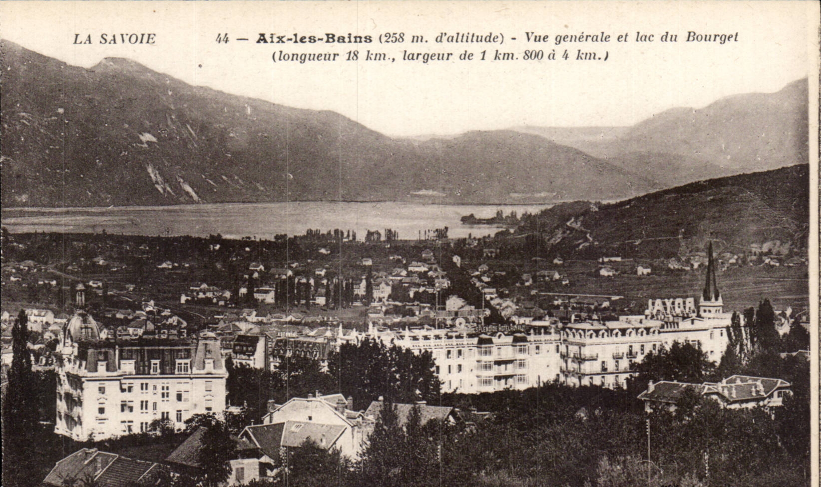 Aix les Bains - View and lake of Le Bourget - CPA