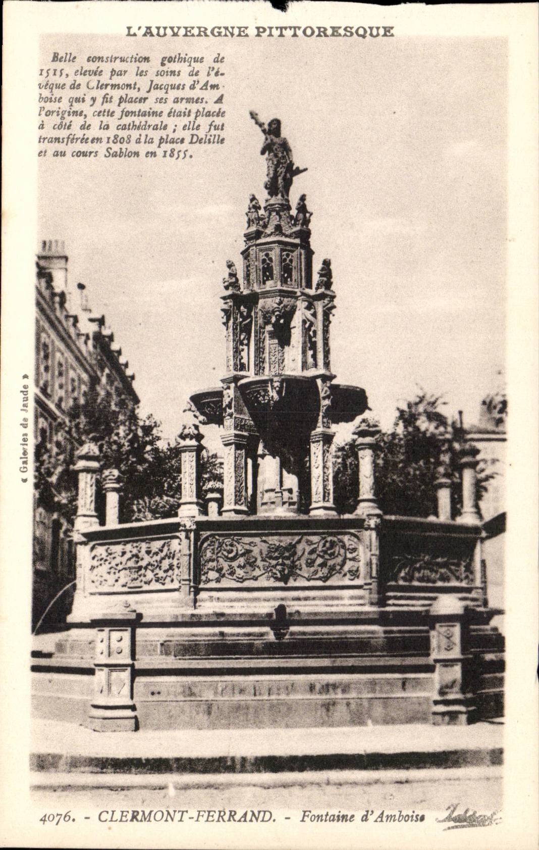 Clermont Ferrand - Fountain of Amboise - CPA