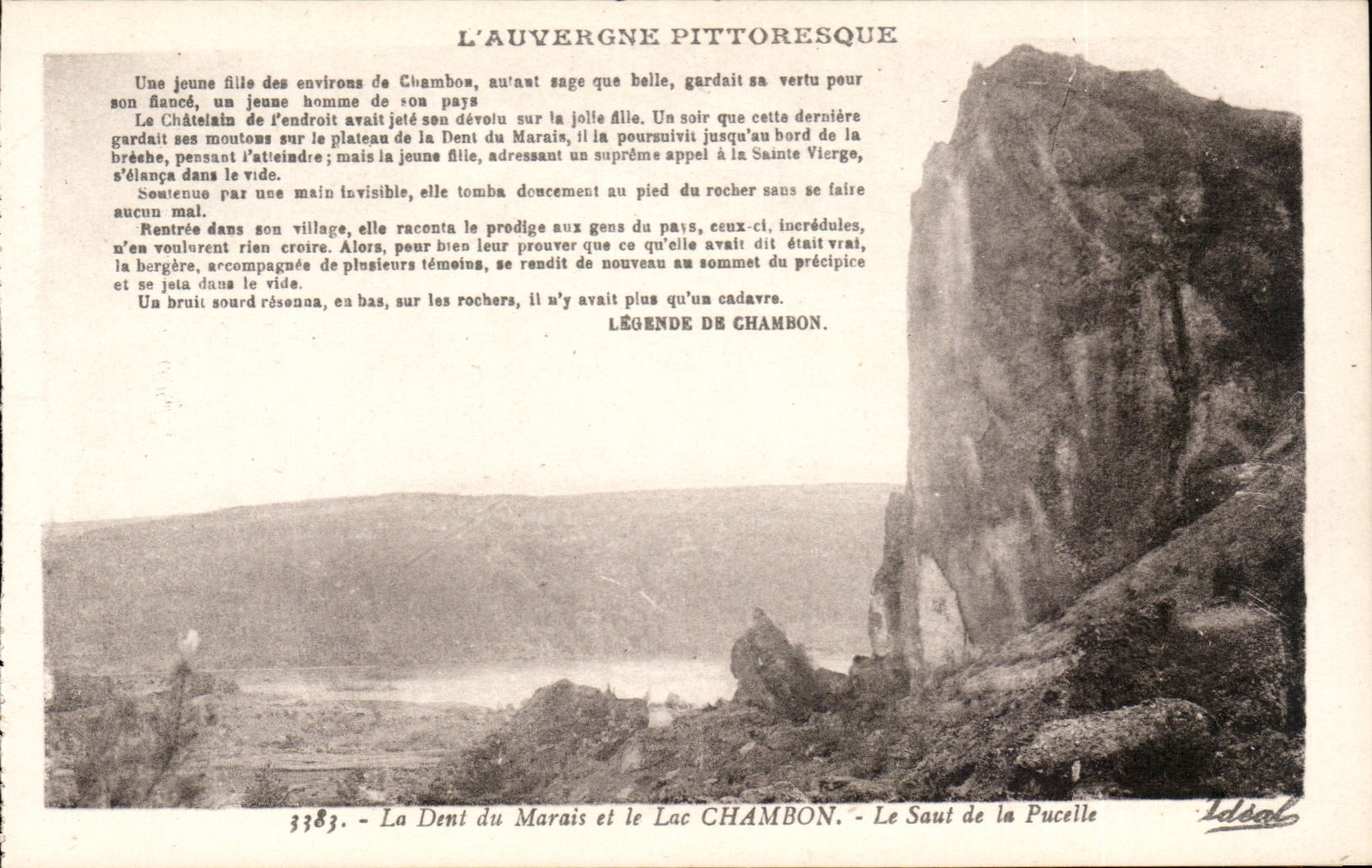CPA Auvergne the tooth of the marsh and the Lake Chambon the jump of the virgin