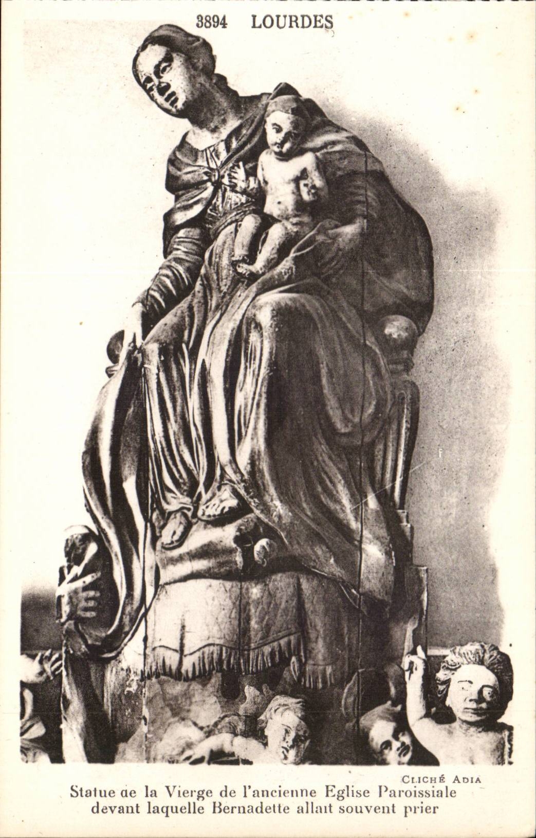 Lourdes - Statue of the Virgin - CPA