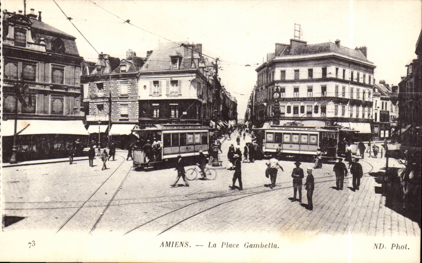 Amiens - Gambetta Places it - bicycle - tram - CPA