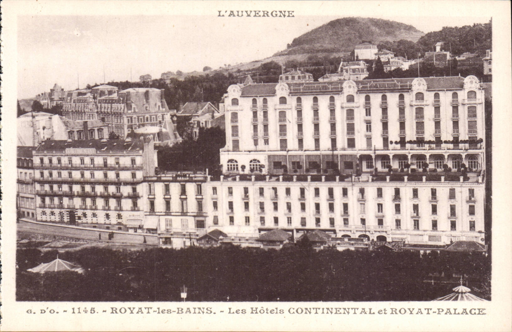 CPA Royat hotels Continental and Royal Palace