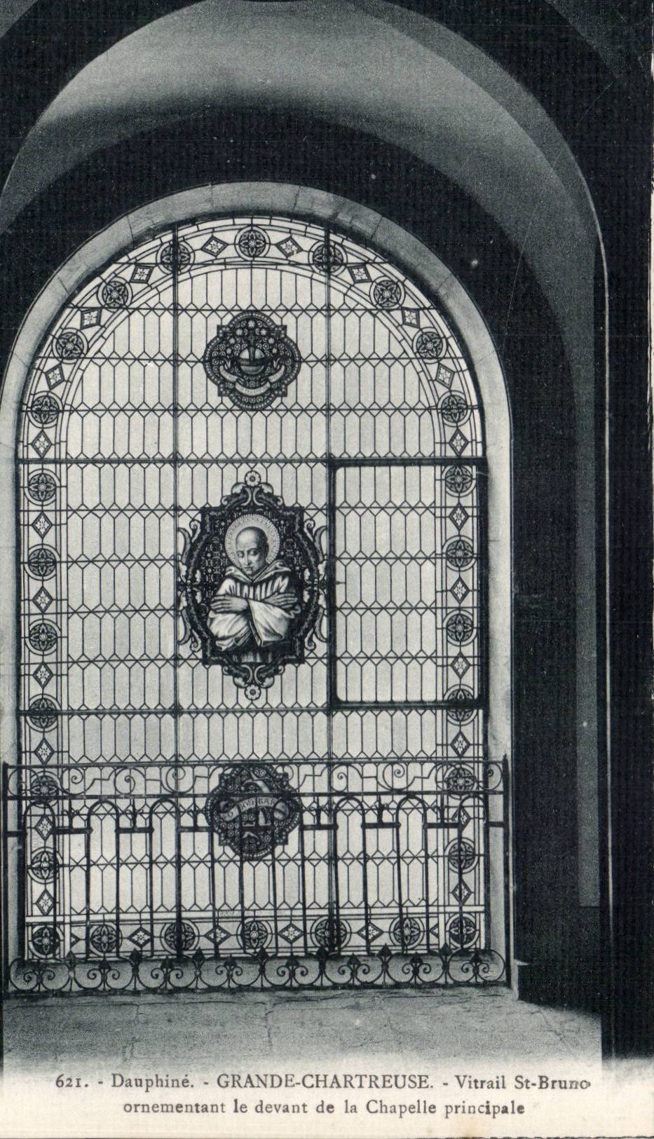 CPA Dauphine grosse Chartreuse Brut-Buntglas-Str Bruno der die Frontseite der Hauptwolbung verziert