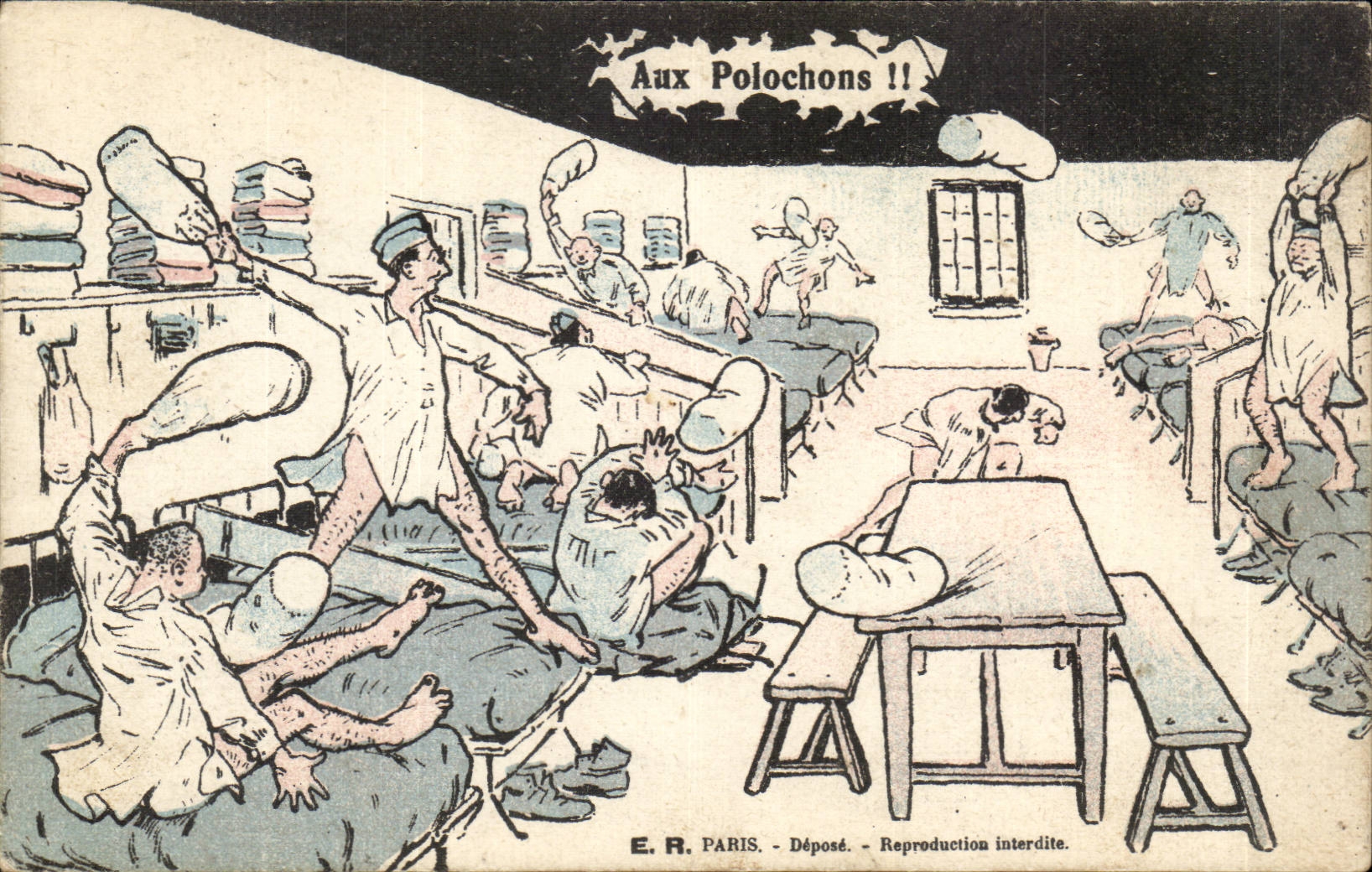 CPA Illustrator With the bolsters (militaria)