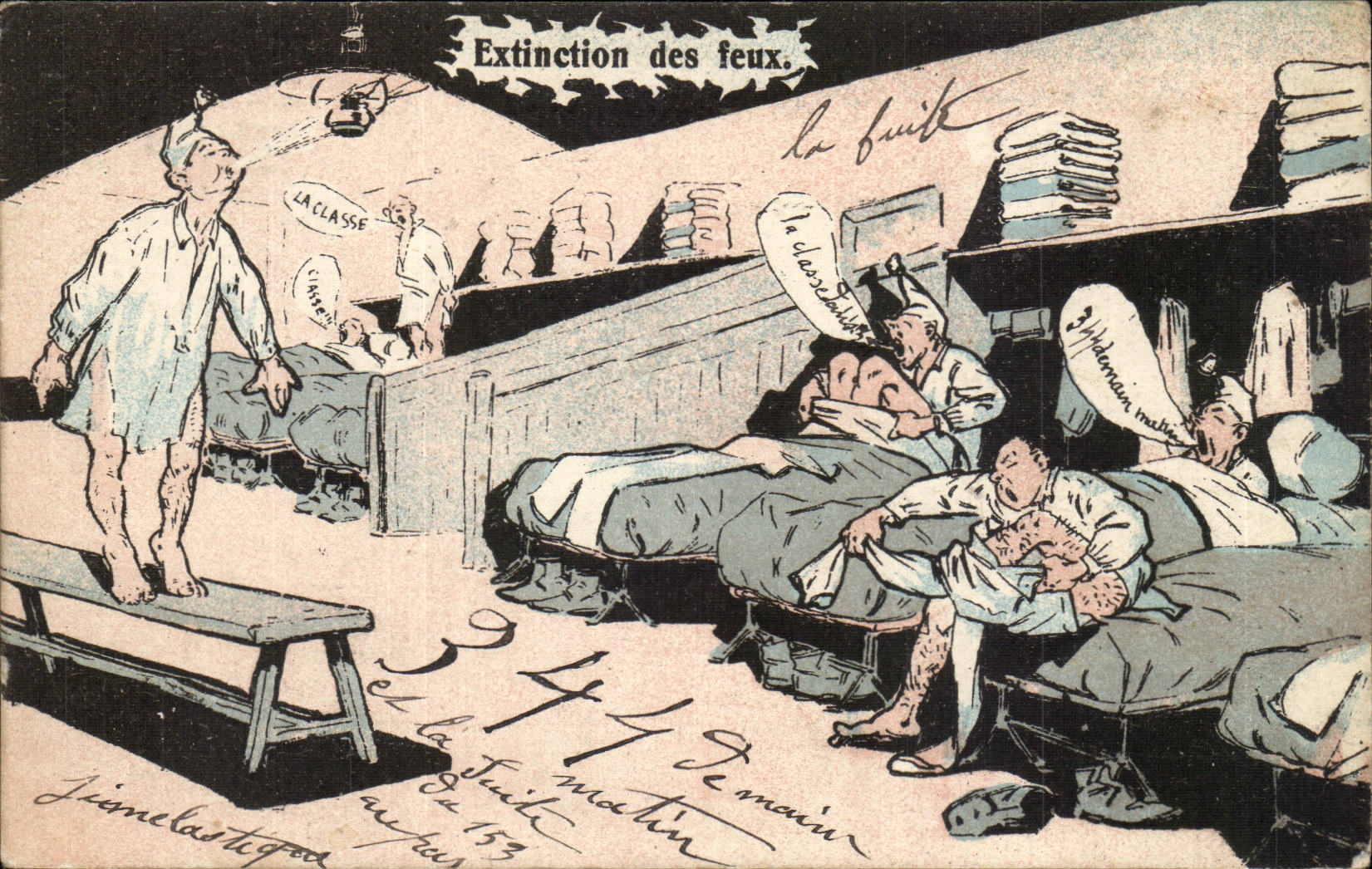 CPA Illustrator Extinction of fires (militaria)