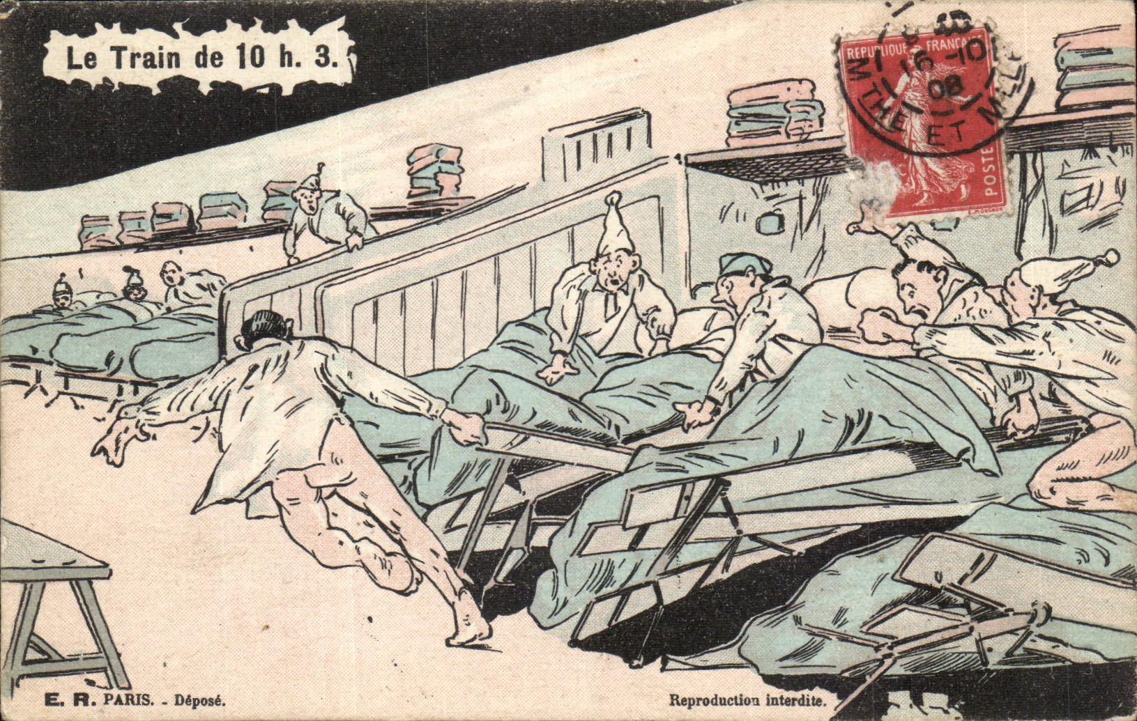 CPA Illustrator the train of 10:3 (militaria)