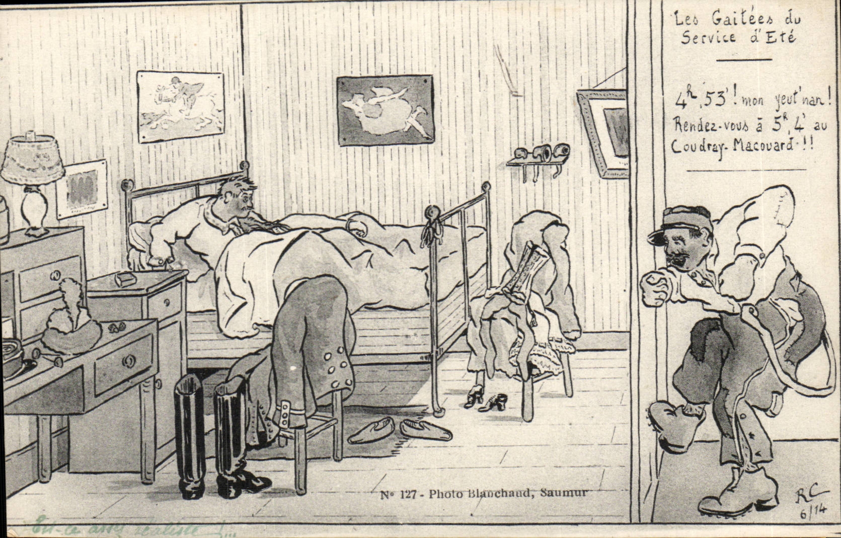 CPA Illustrator gaites of the summer service (militaria)