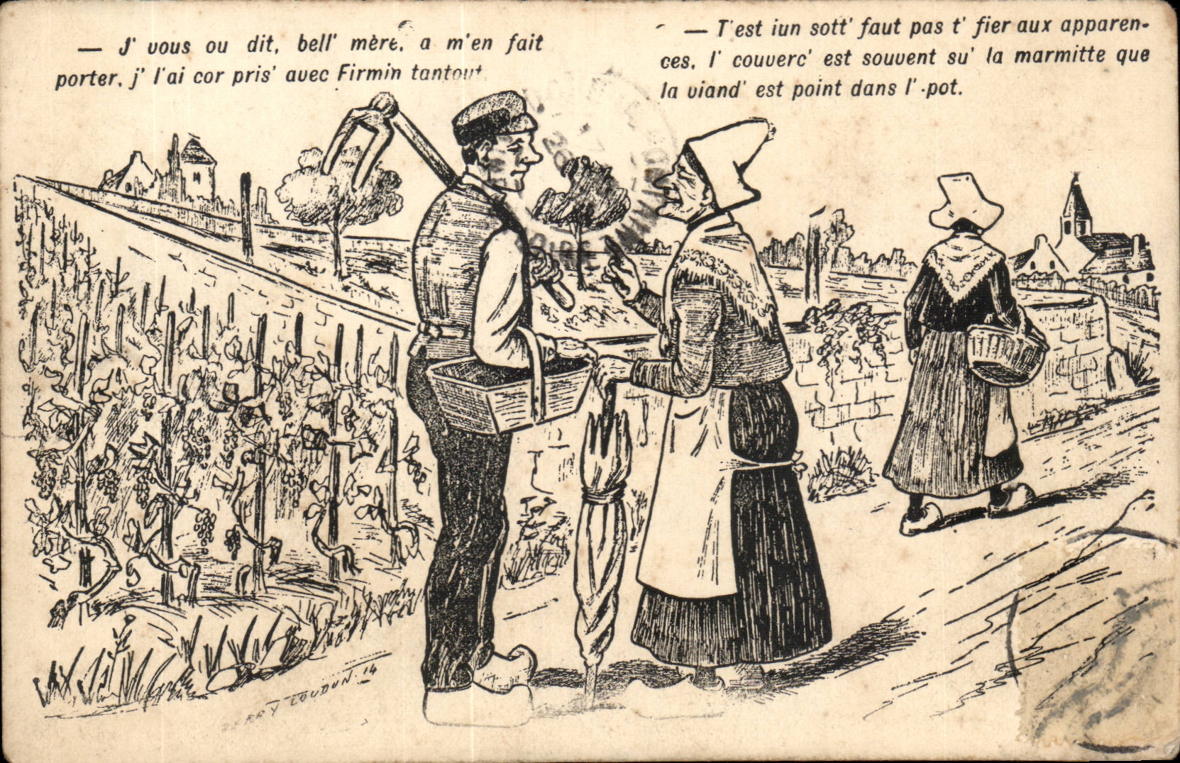 CPA Illustrateur Paysans Folklore