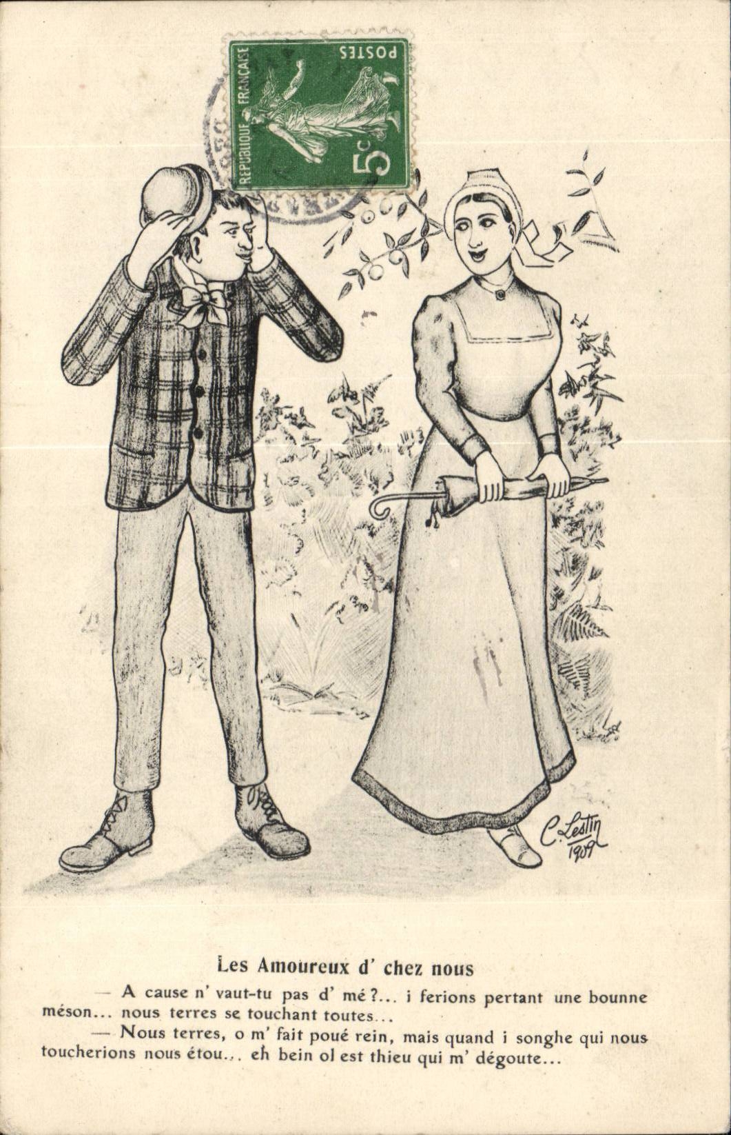 CPA Illustrateur Les amoureux d'chez nous