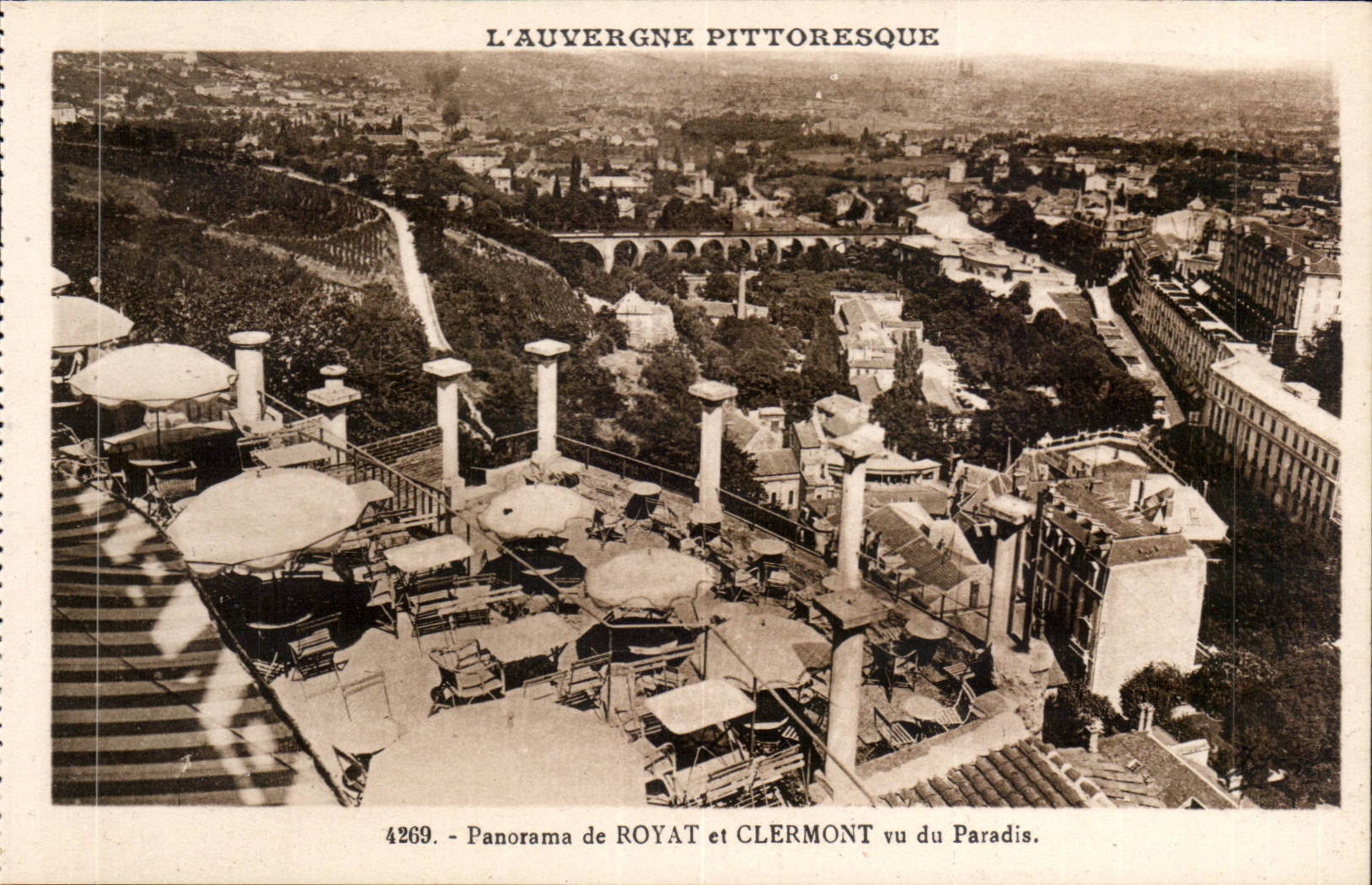 Royat les Bains - Panorama of Royat and Clermont seen of the Paradise - CPA