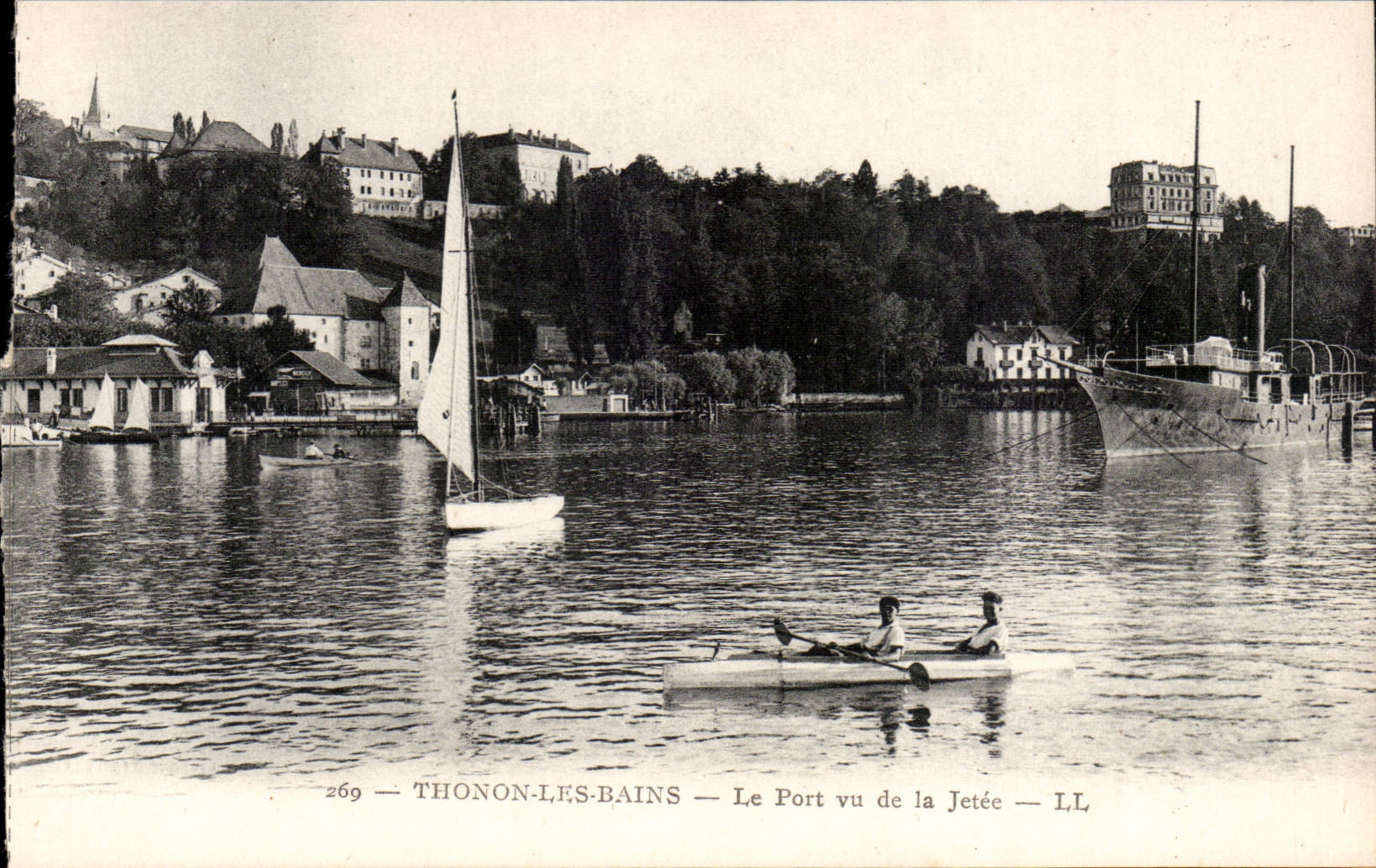 Thonon les Bains - the Port seen of the Pier - CPA