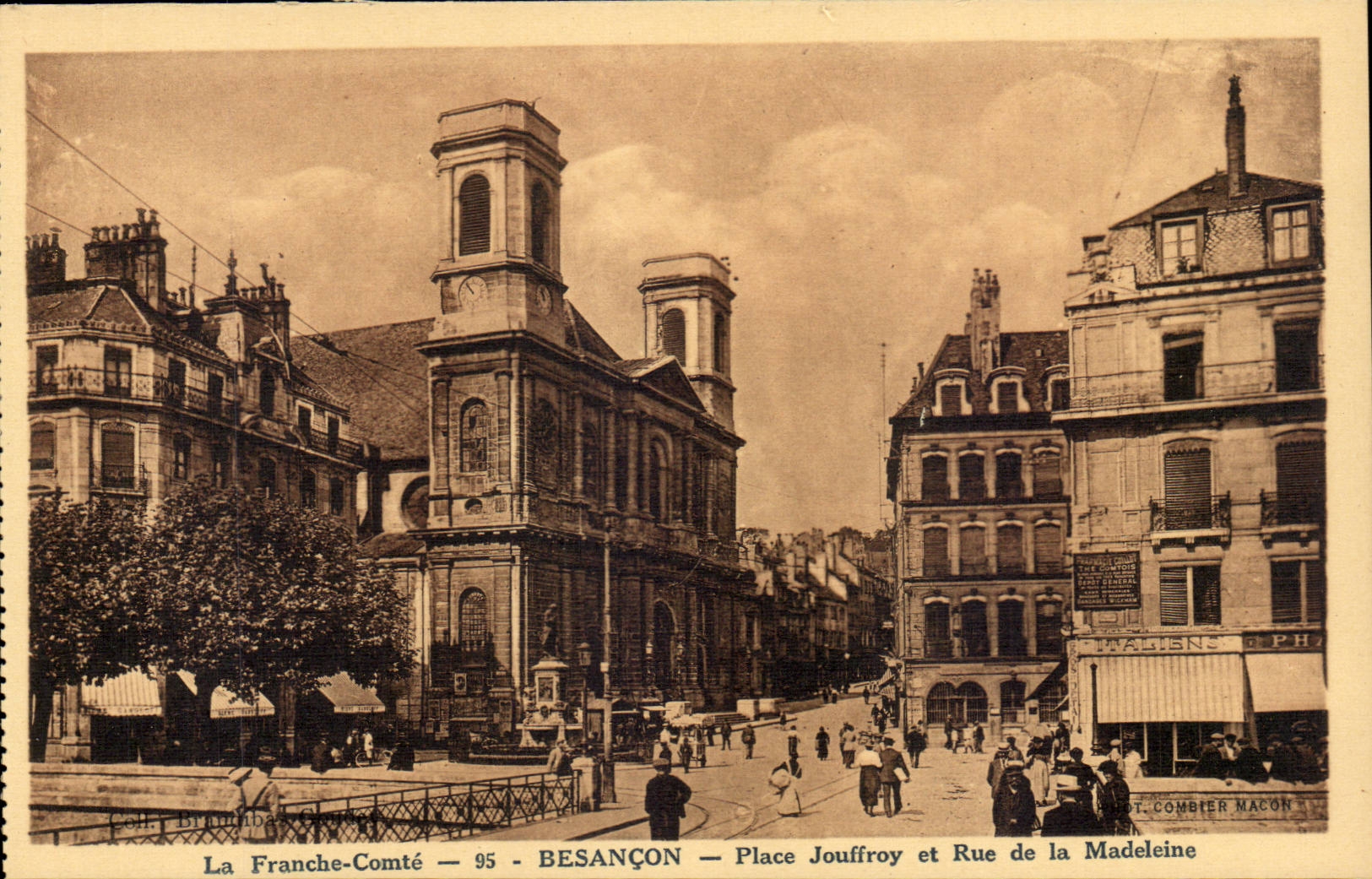 Besancon - Jouffroy Place and Rue of the Madeleine - CPA