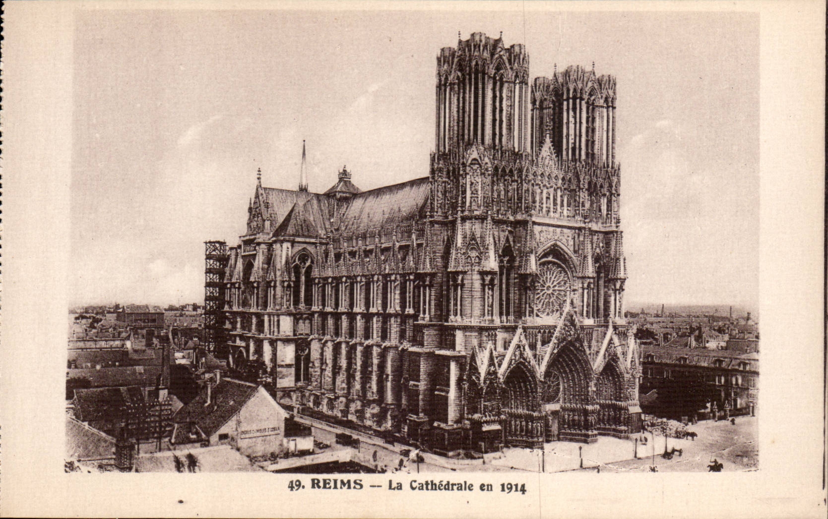 Reims - the Cathedral in 1914 - CPA
