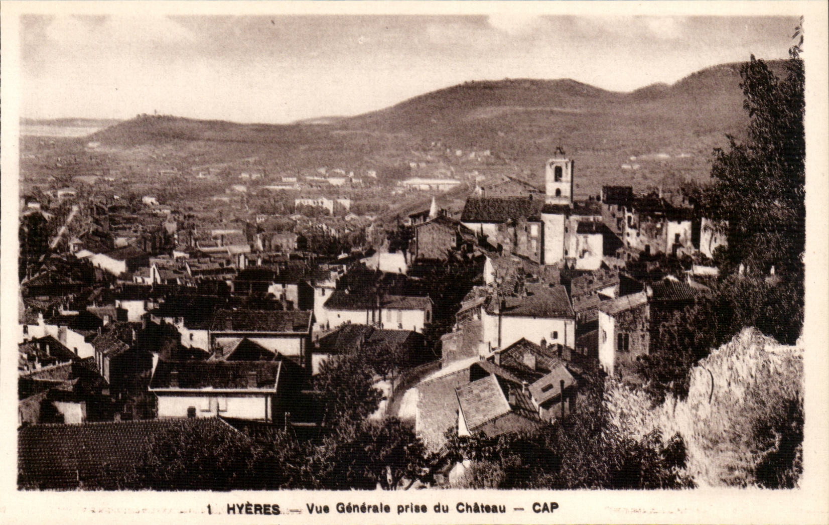 Hyeres Palmen - genommenes Schloss CPA ansehen