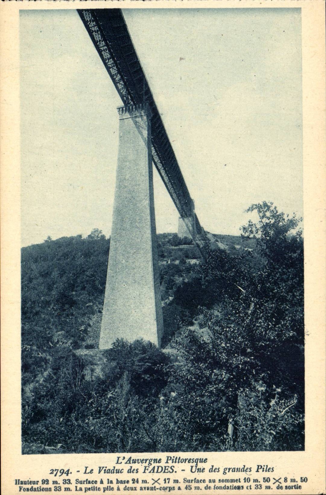 Auvergne CPA Viaduct Insipid One of the large piles