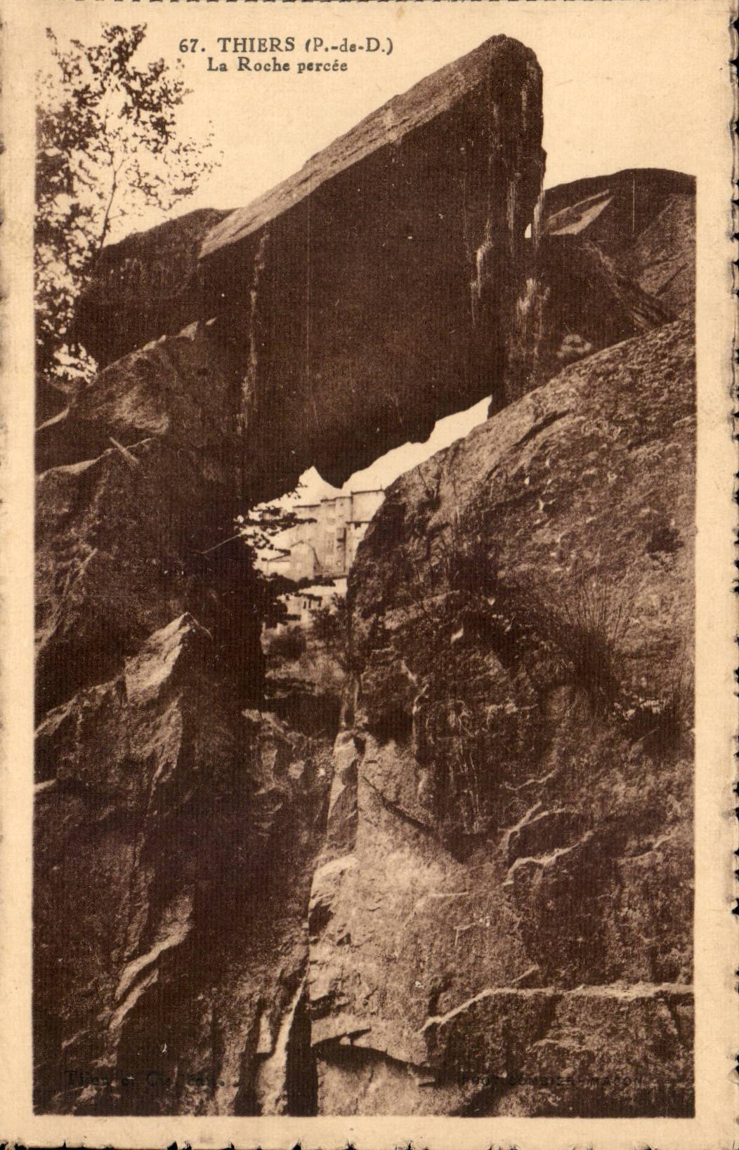 Auvergne Thiers the bored rock