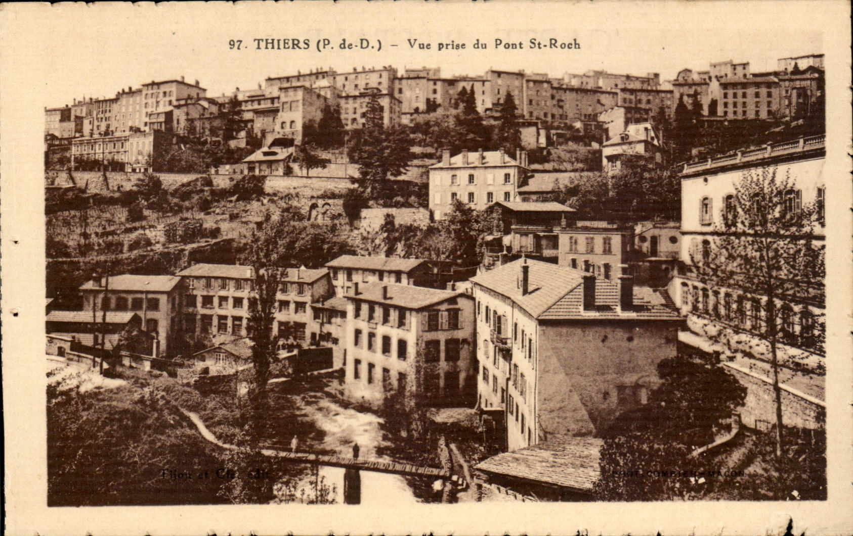 Auvergne Thiers Seen from of the bridge St Roch