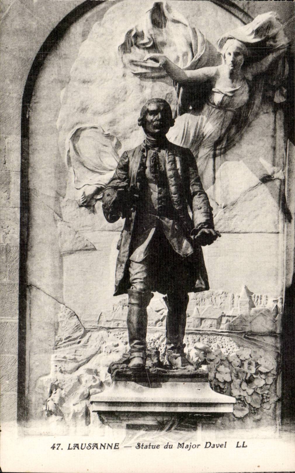 Suisse Lausanne CPA Statue du Major Davel