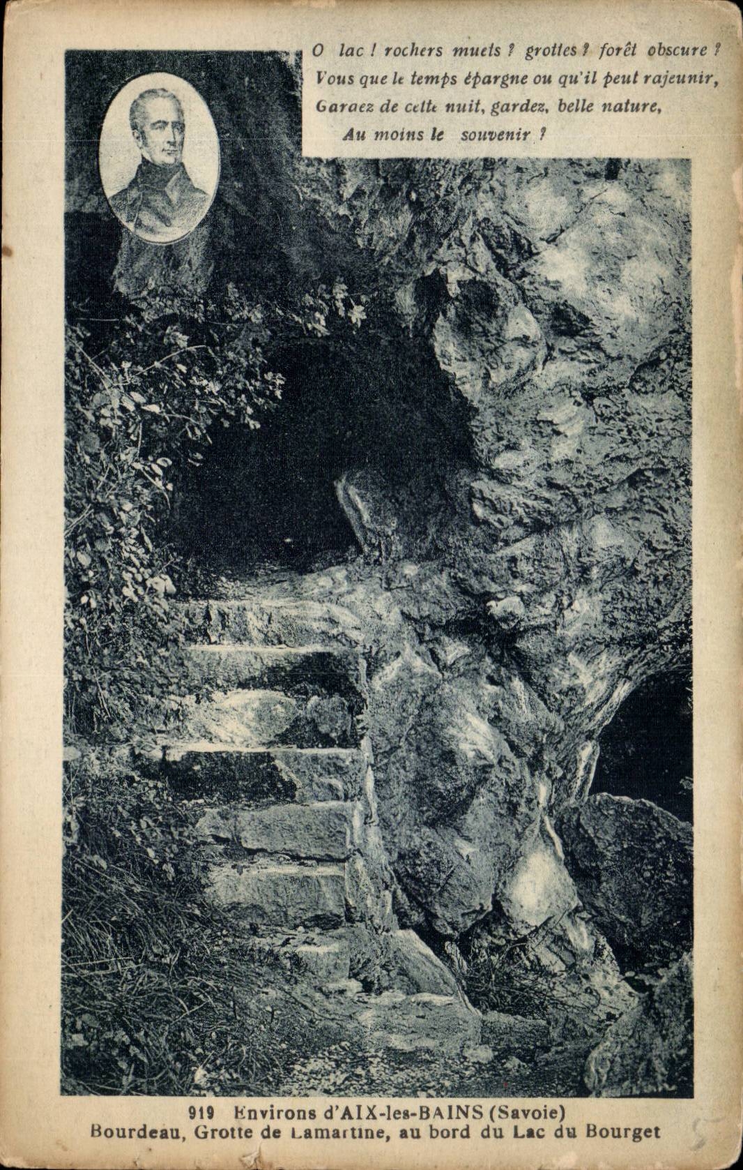 Aix les Bains - Surroundings - Cave of Lamartine at the edge of the Lake of Le Bourget - CPA