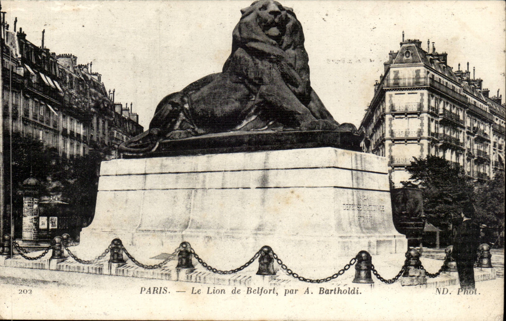 Paris 14 - The Lion of Belfort - Bartholdi CPA