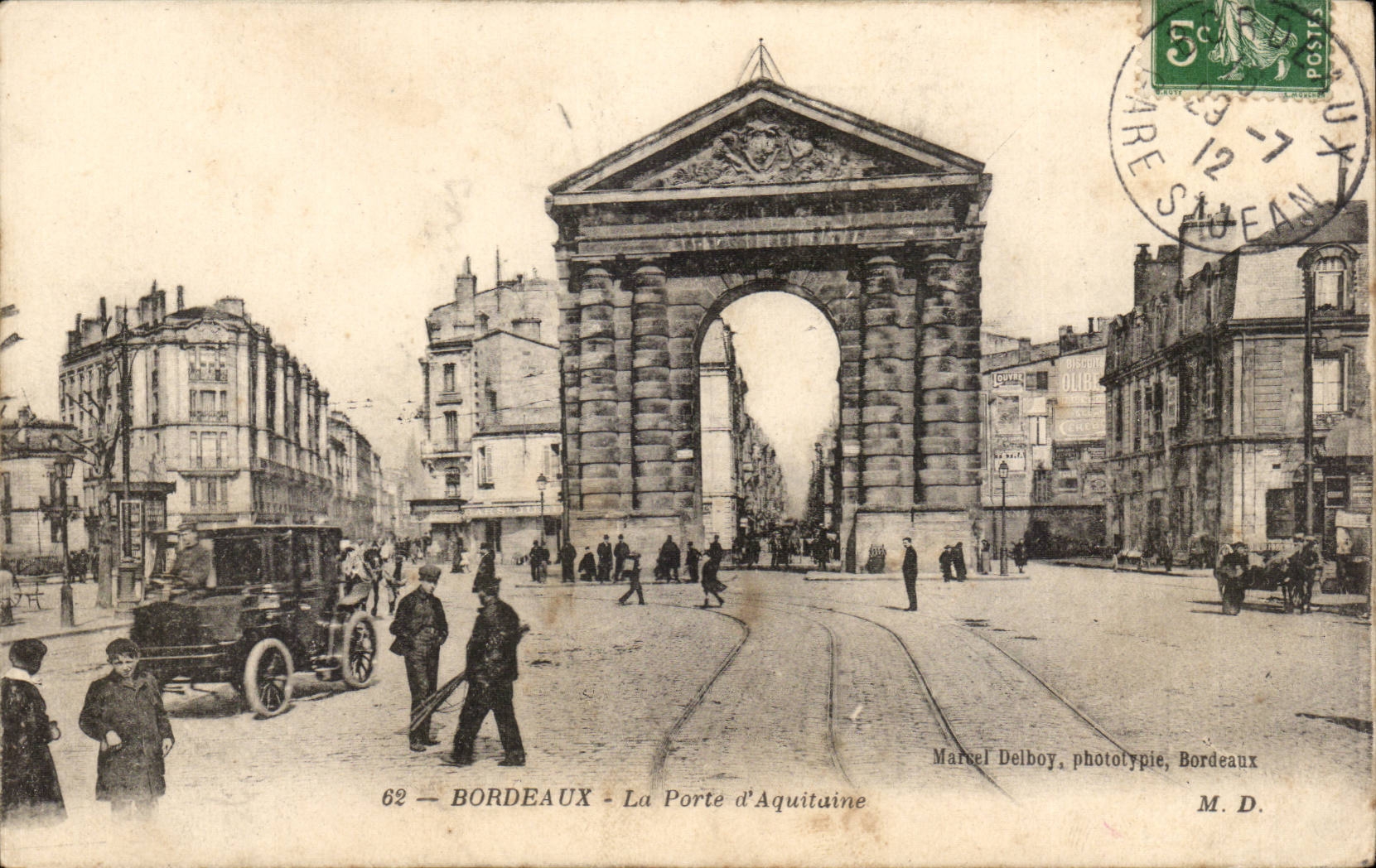Bordeaux - the Gate of Aquitaine - car - CPA