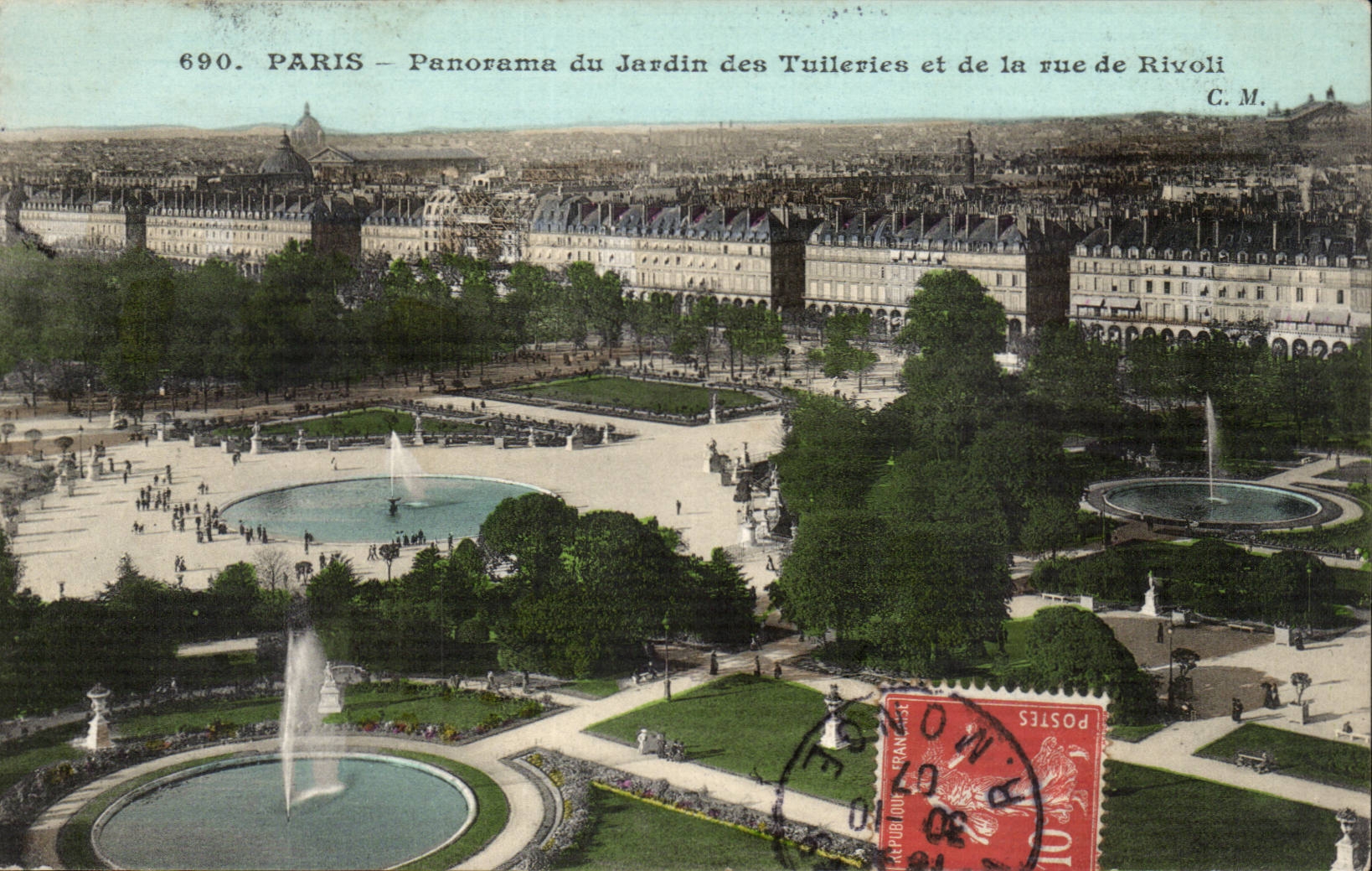 Paris - 1 - Perspective de la Rue de Rivoli - et Jardin des Tuilleries CPA 