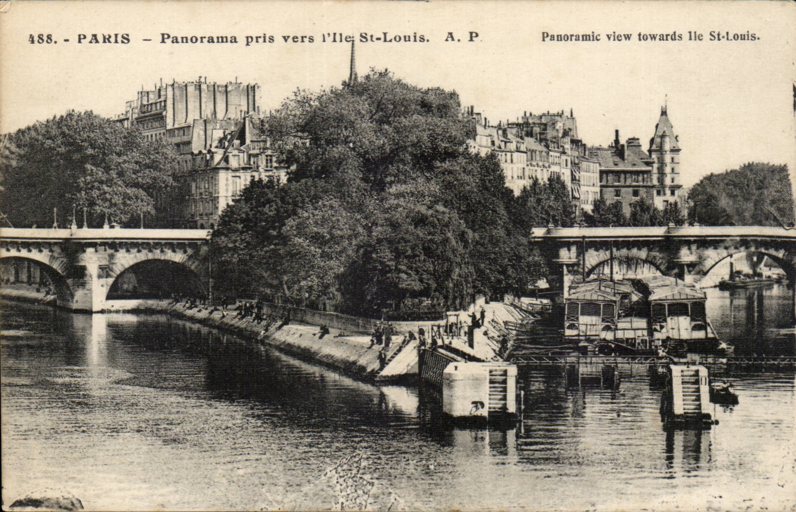 Paris - 14 - Panorama pris vers Ile St Louis - CPA 