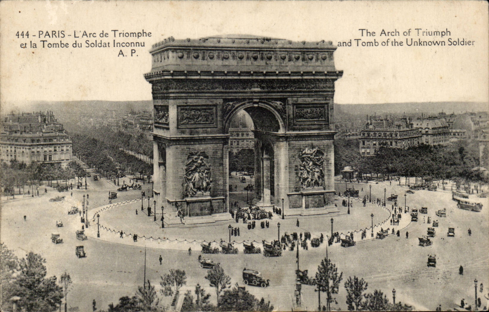 Paris 8 - Arc de Triomphe and the Tomb of Unknown Soldier CPA