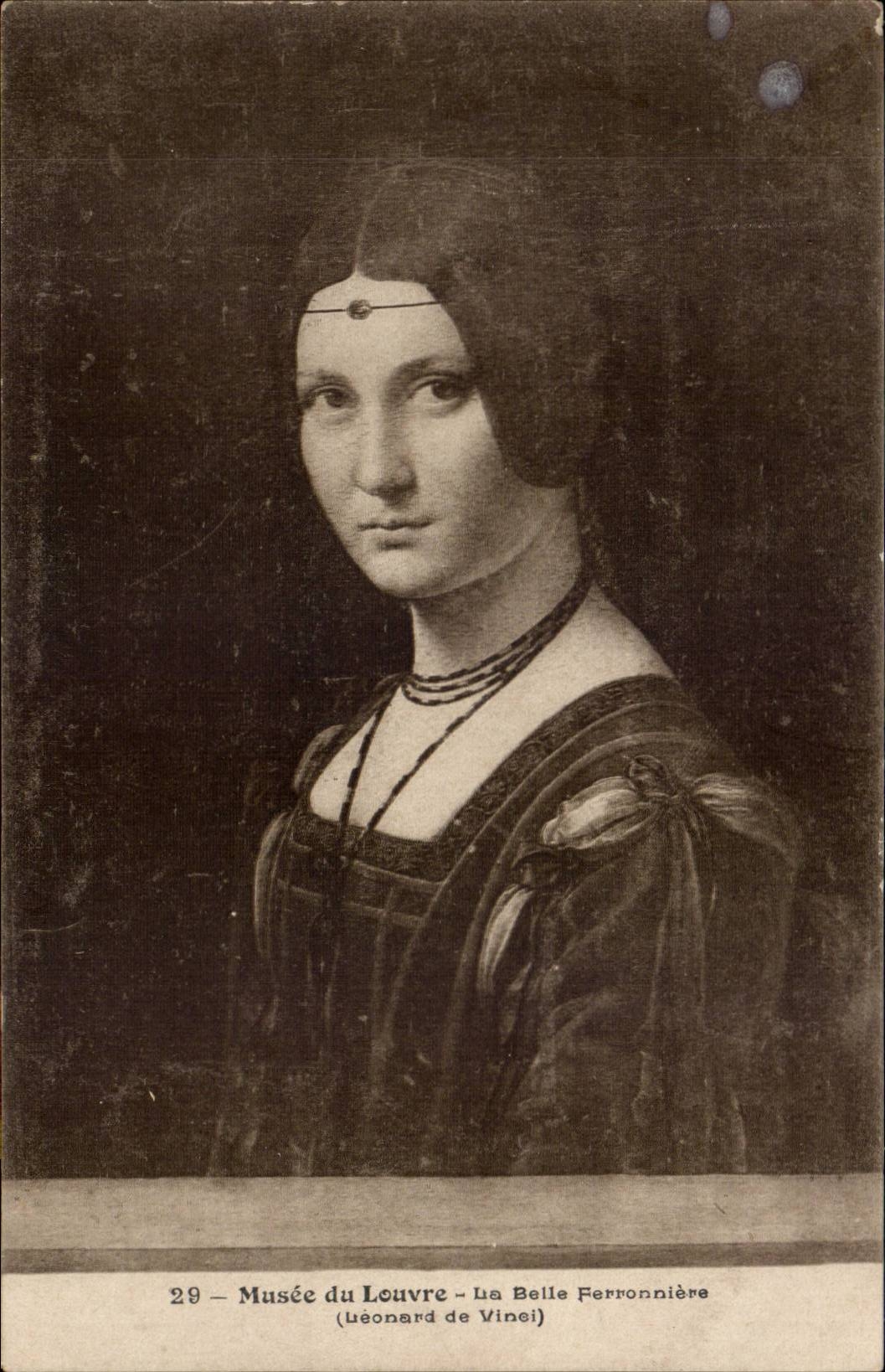 Paris - 1 - Musee du Louvre - Tableau - Art - Leonardo de Vinci - La Belle Ferroniere CPA