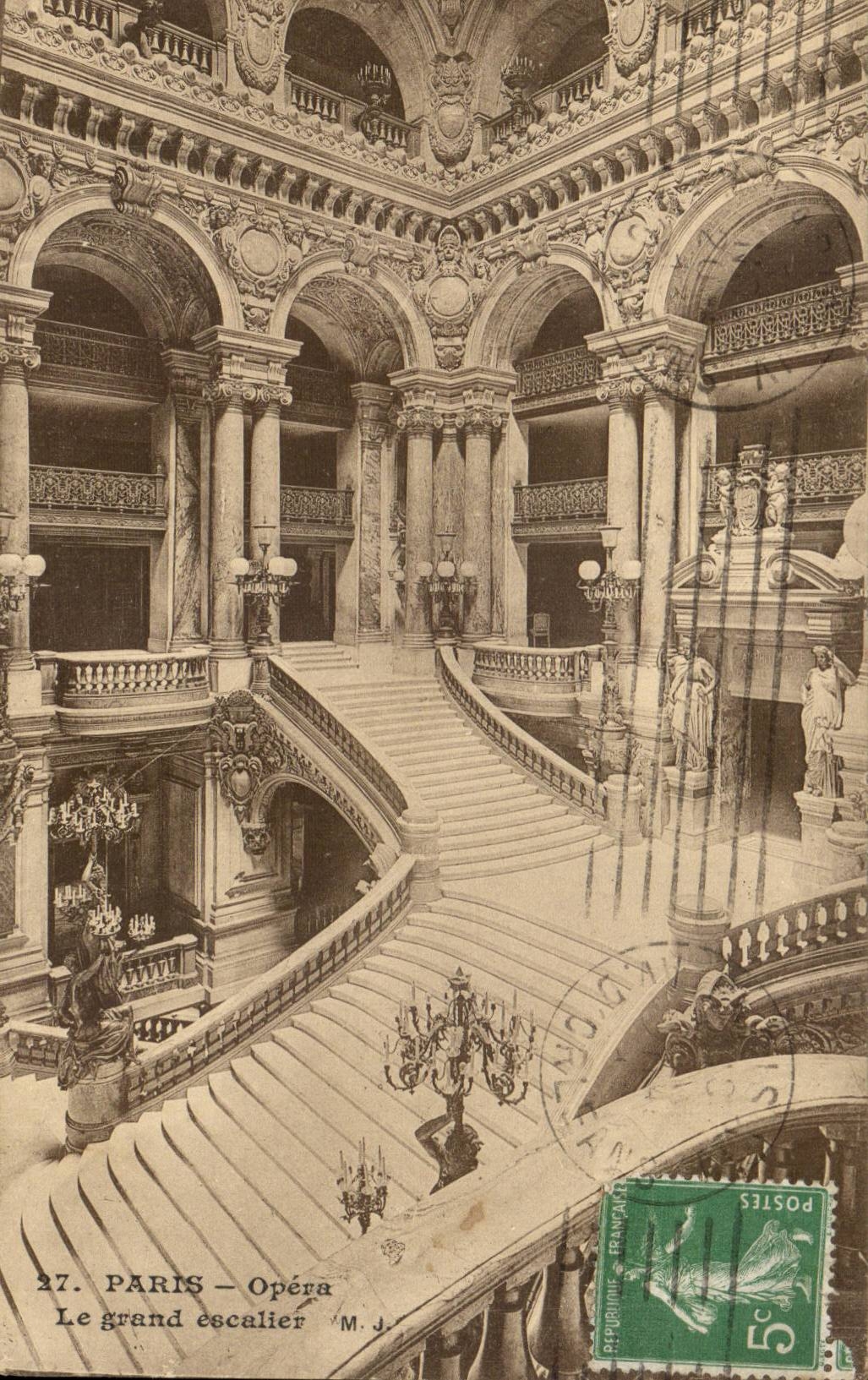 Paris - 8 - the Opera - Staircase CPA