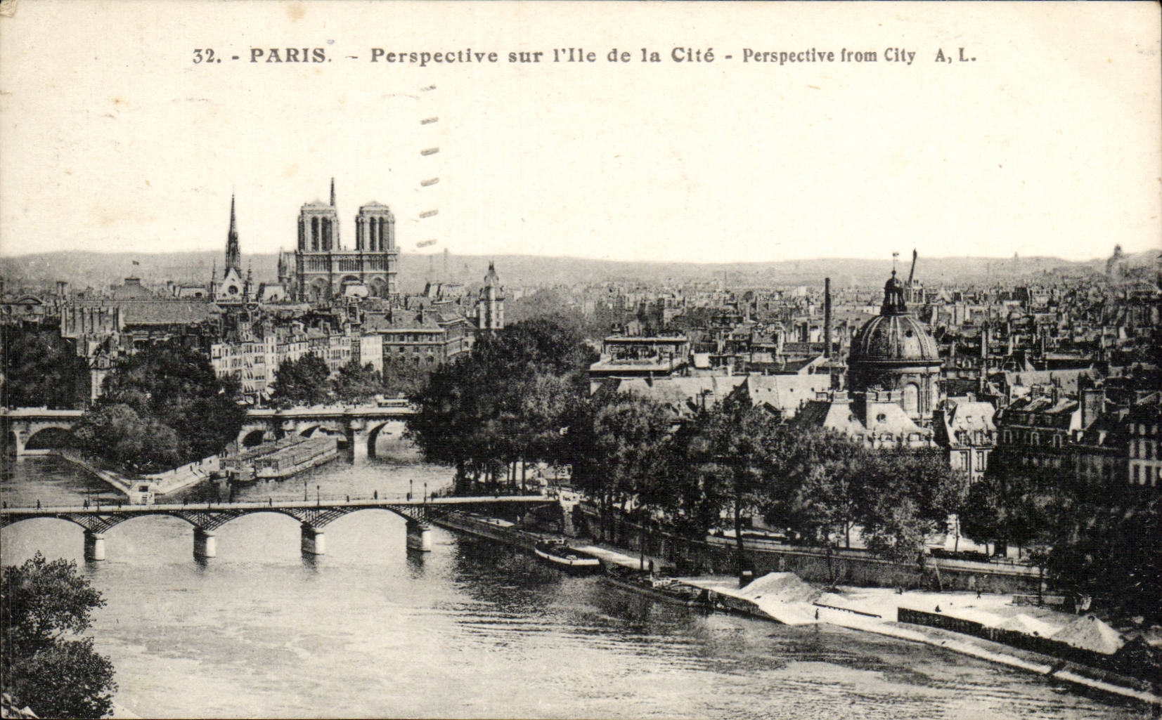 Paris - 1 Perspective sur l'ile de la Cite CPA 