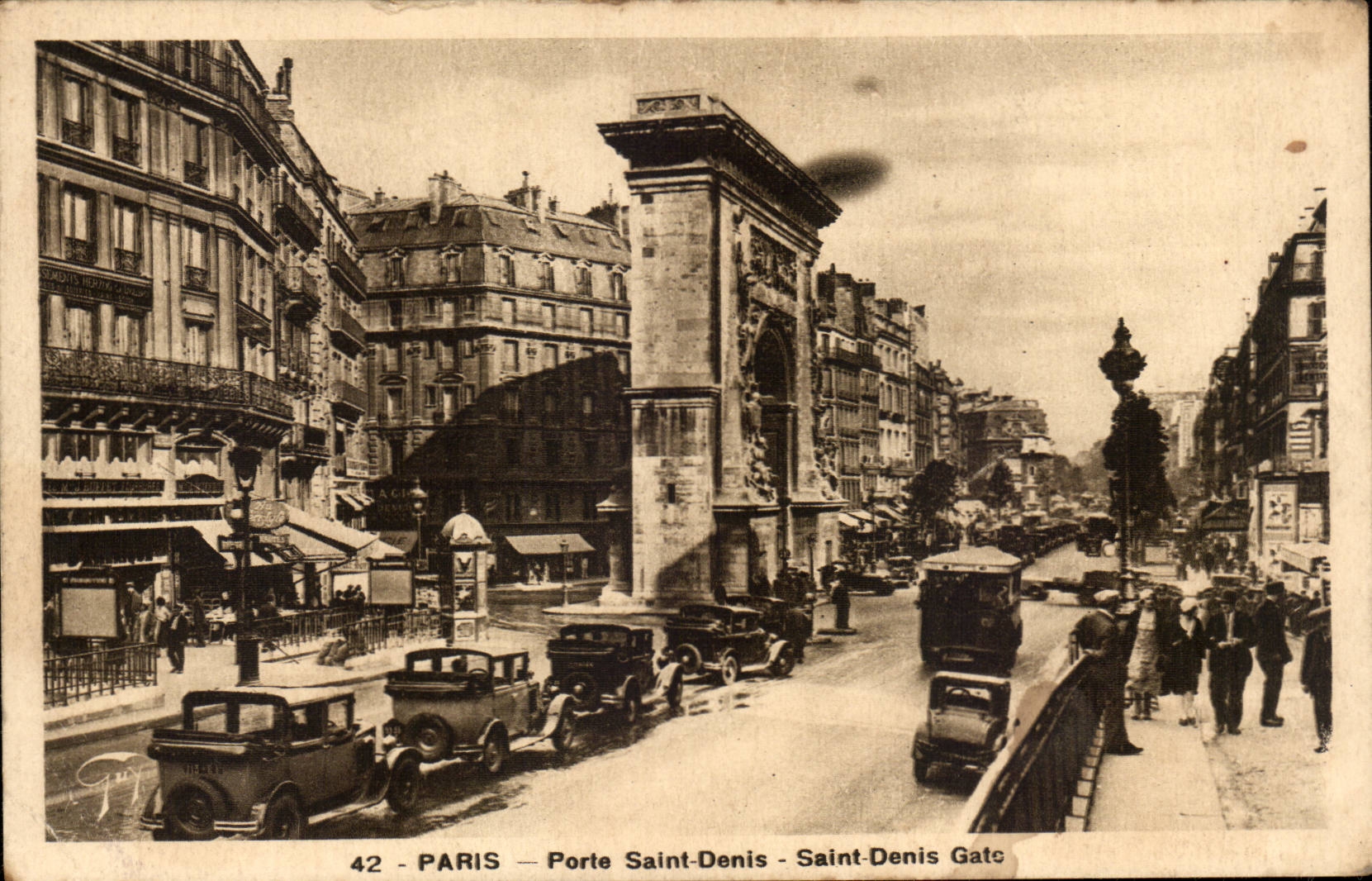 Paris - 10 - Gate Saint Denis - car - CPA